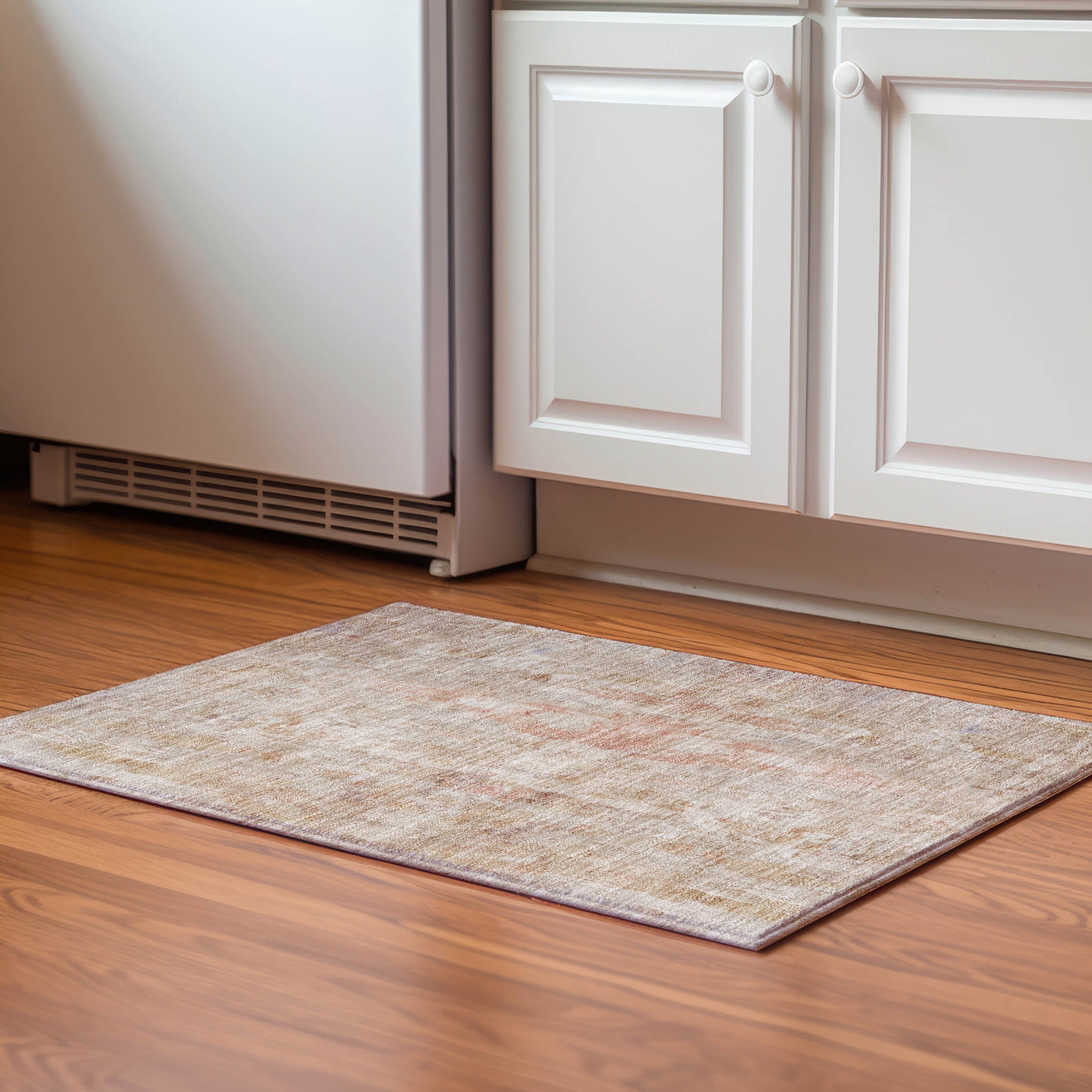 Queenstown Machine Washable Transitional Beige Brown Rug 1'8" x 2'6" #shape_Rectangle