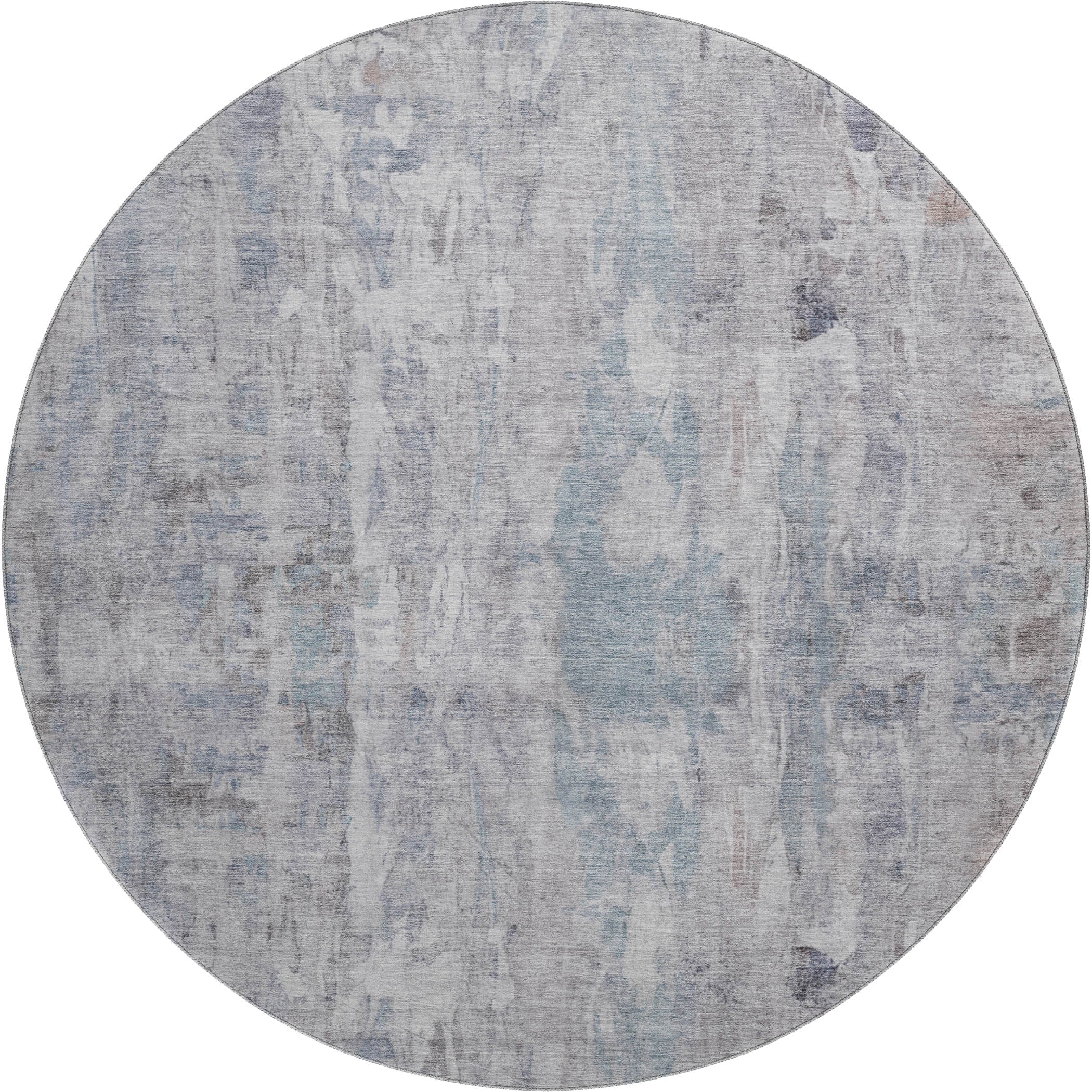 Queenstown Machine Washable Transitional Taupe Brown Rug 8' x 8' #shape_Round