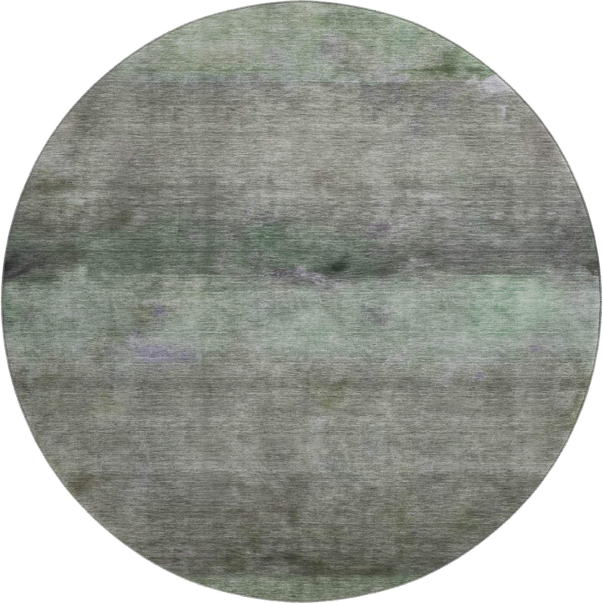 Cartagena Machine Washable Transitional Aloe Green Rug 8' x 8' #shape_Round