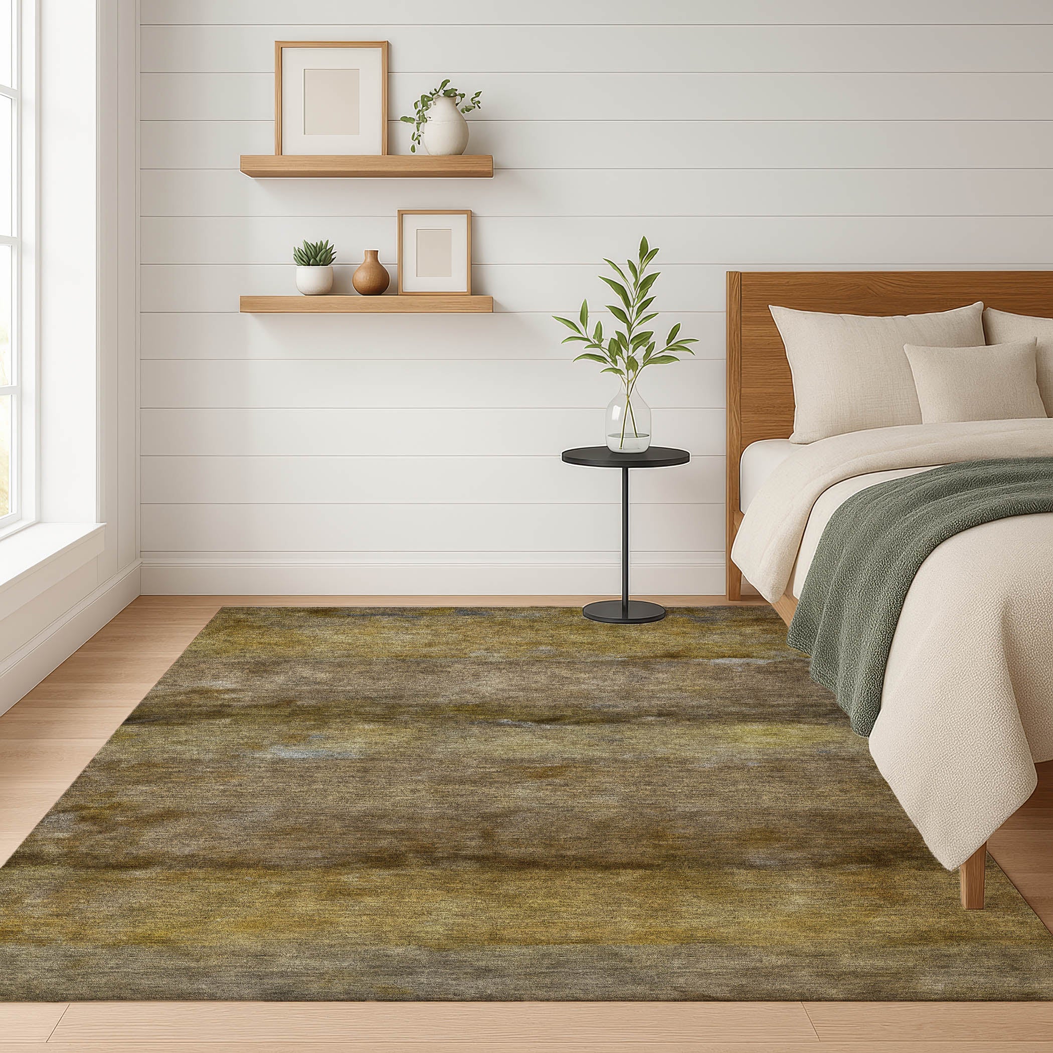 Cartagena Machine Washable Transitional Brown Rug 3' x 5' #shape_Rectangle
