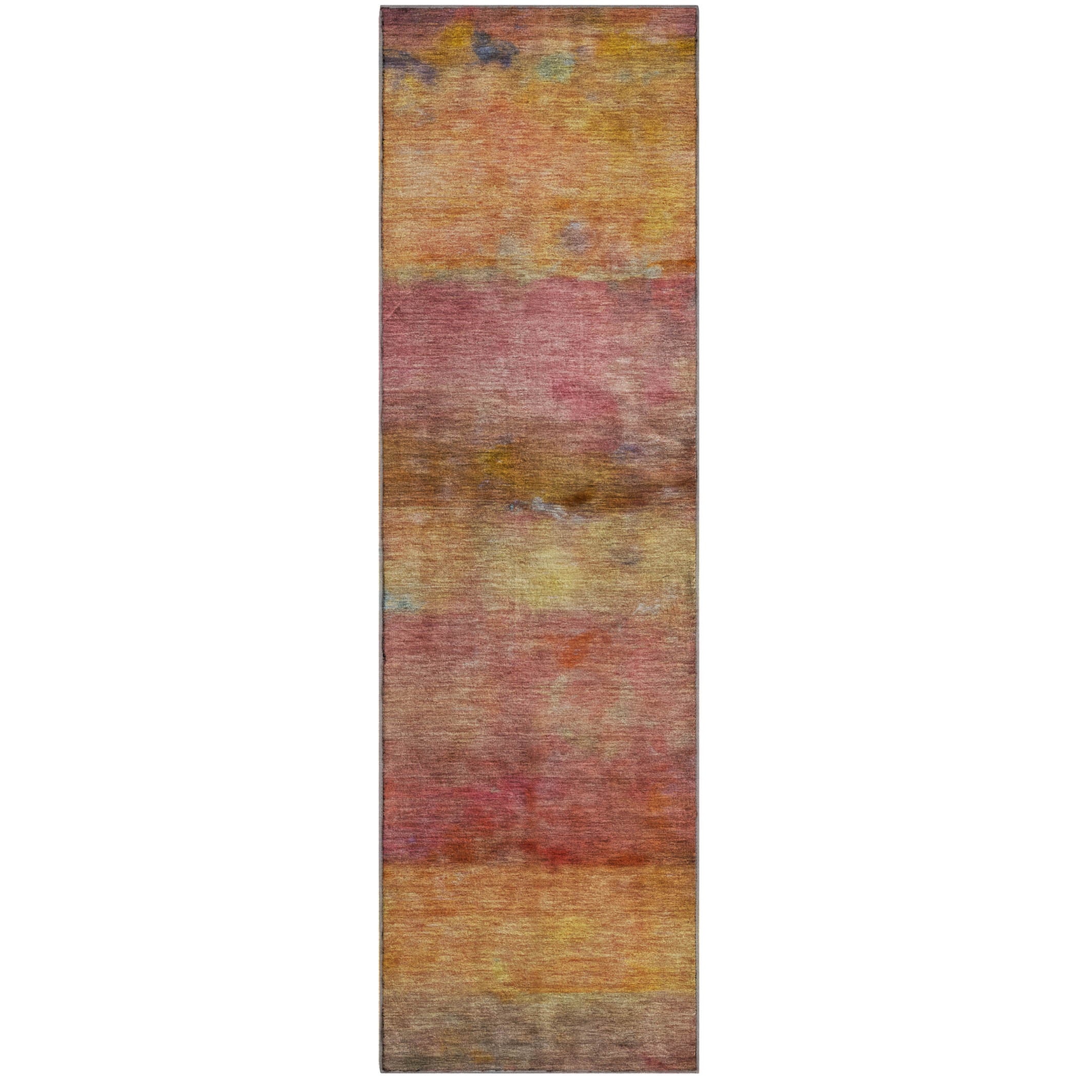 Cartagena Machine Washable Transitional Orange Rug 2'3" x 7'6" #shape_Runner