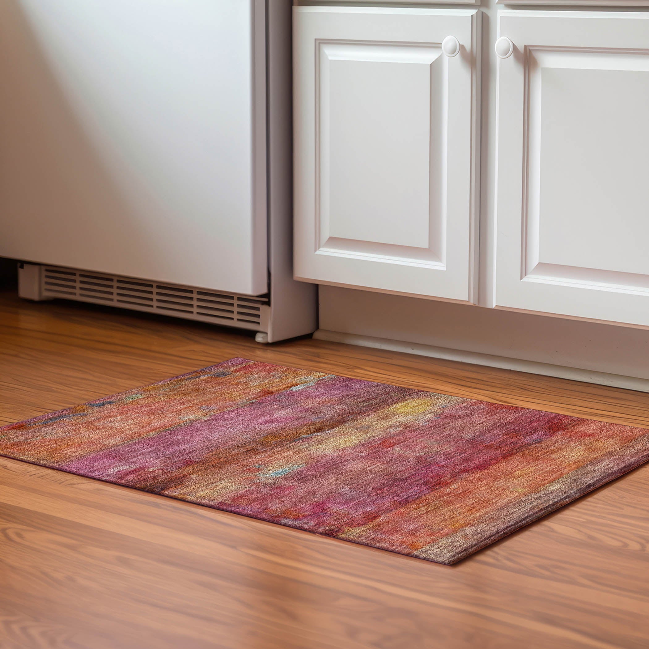 Cartagena Machine Washable Transitional Pink Rug 1'8" x 2'6" #shape_Rectangle