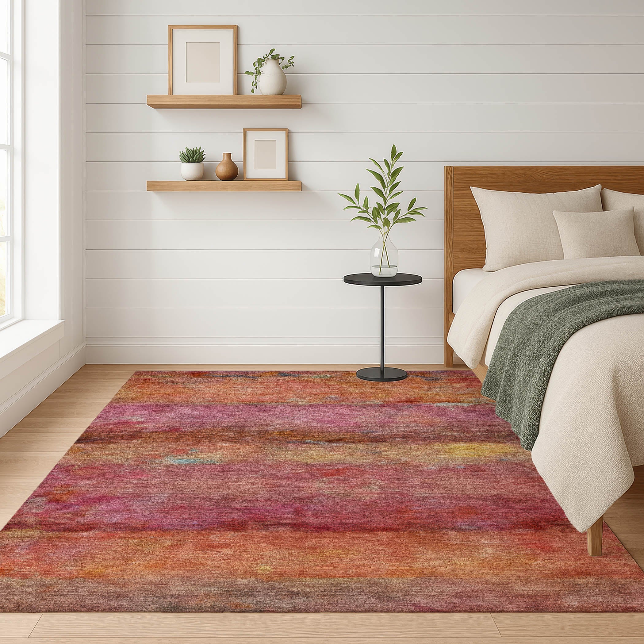 Cartagena Machine Washable Transitional Pink Rug 3' x 5' #shape_Rectangle