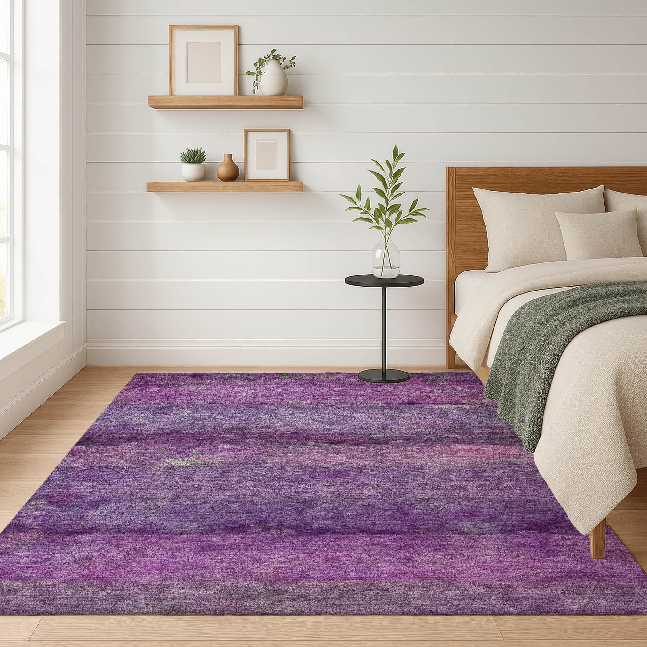 Cartagena Machine Washable Transitional Purple Rug 3' x 5' #shape_Rectangle