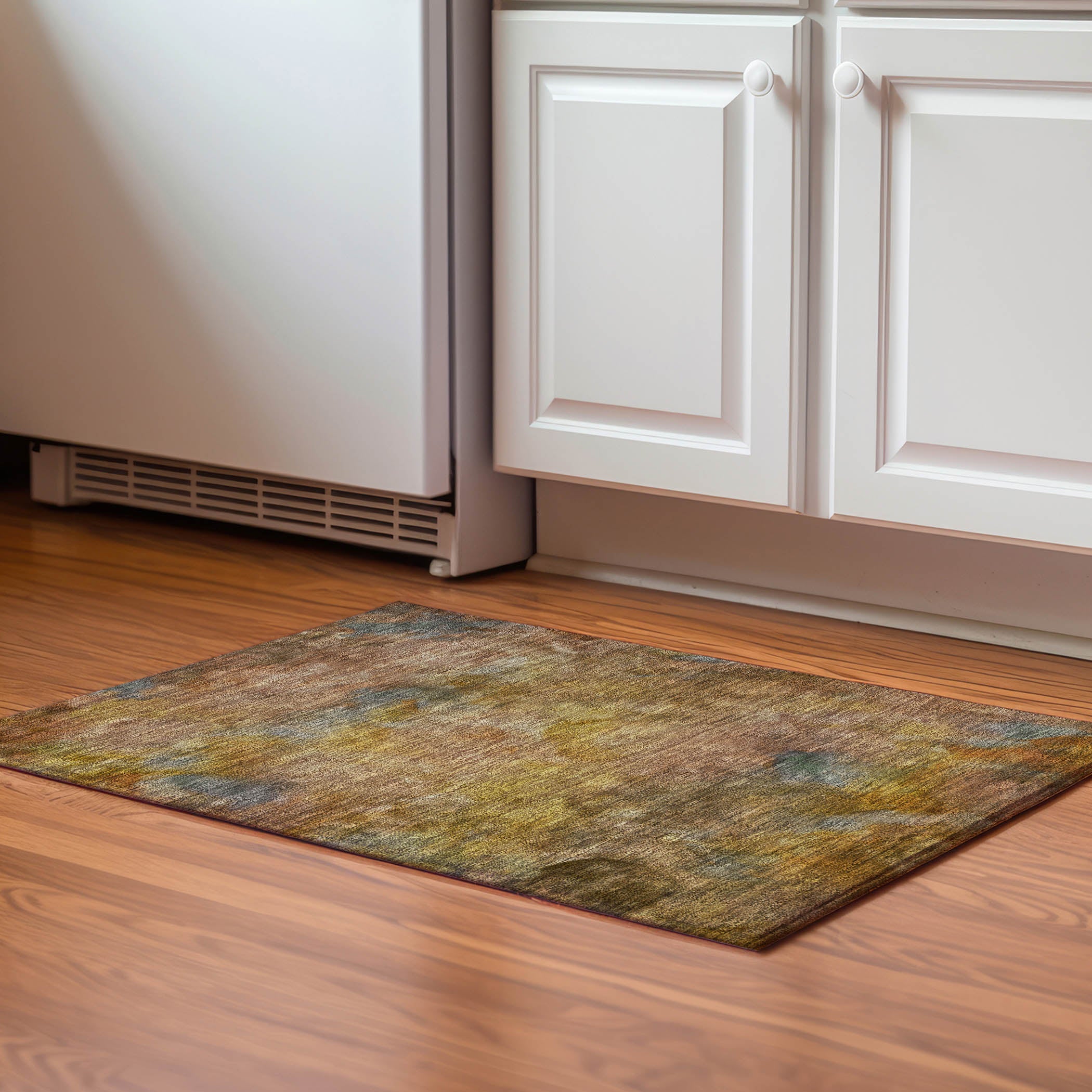 Porto Machine Washable Transitional Copper Orange Rug 1'8" x 2'6" #shape_Rectangle