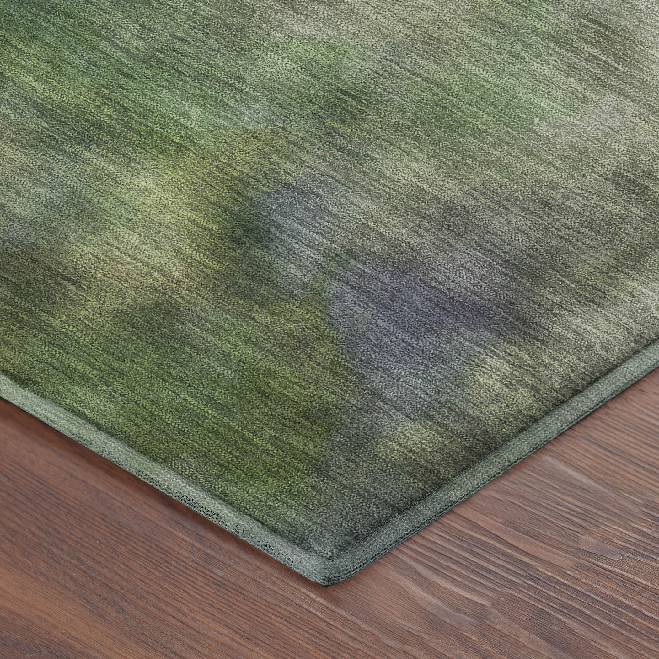 Porto Machine Washable Transitional Green Rug 1'8" x 2'6" #shape_Rectangle