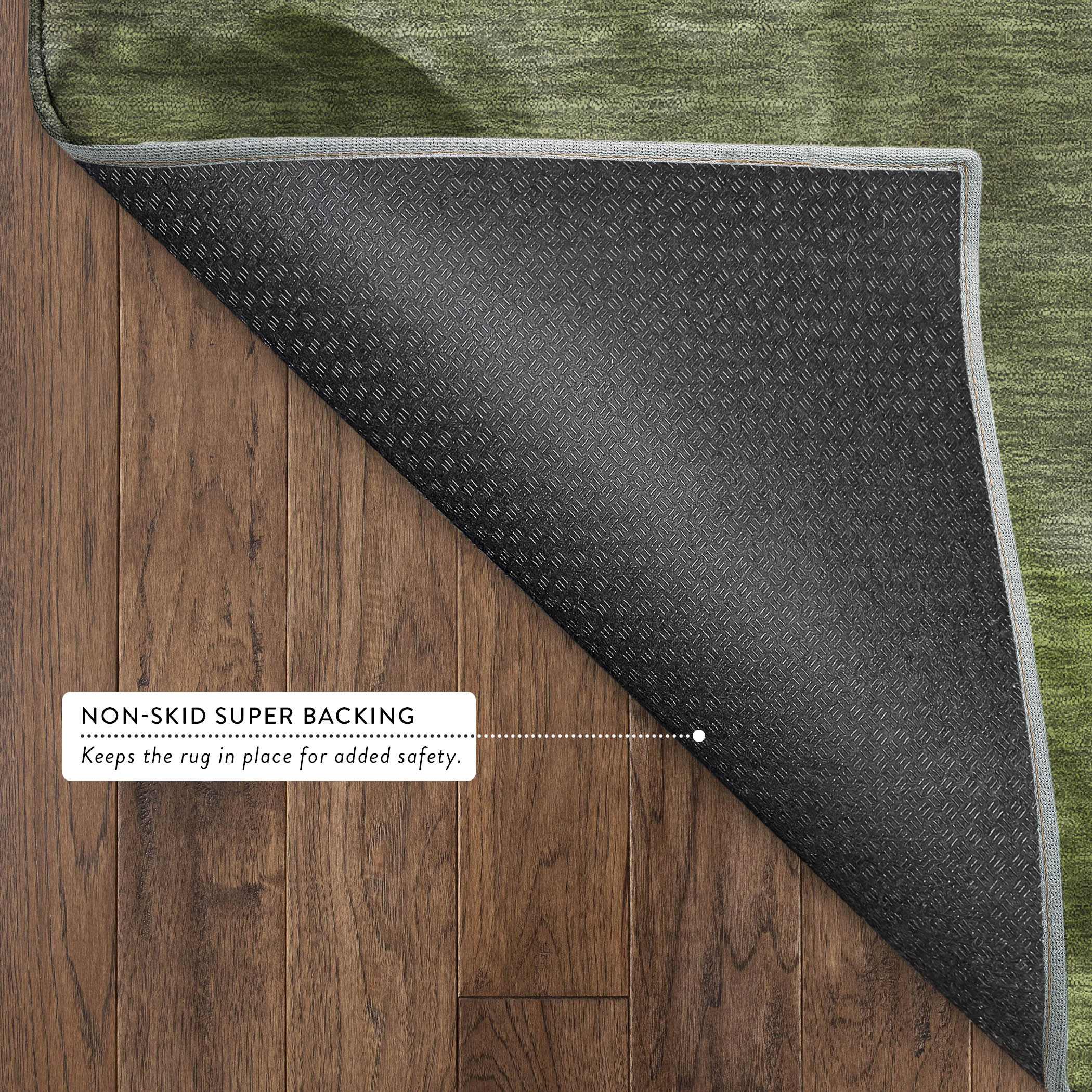 Porto Machine Washable Transitional Olive Green Rug 1'8" x 2'6" #shape_Rectangle