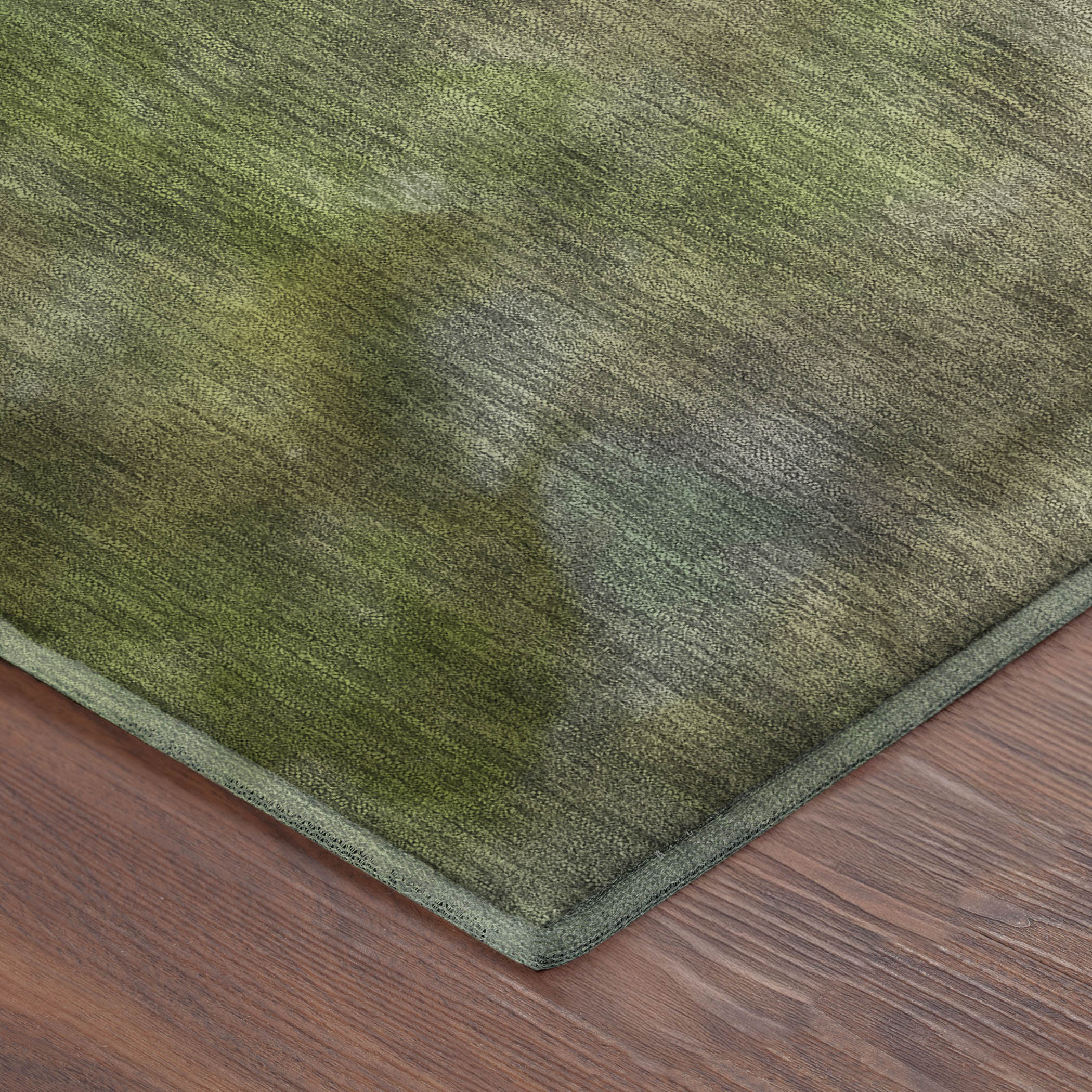 Porto Machine Washable Transitional Olive Green Rug 1'8" x 2'6" #shape_Rectangle