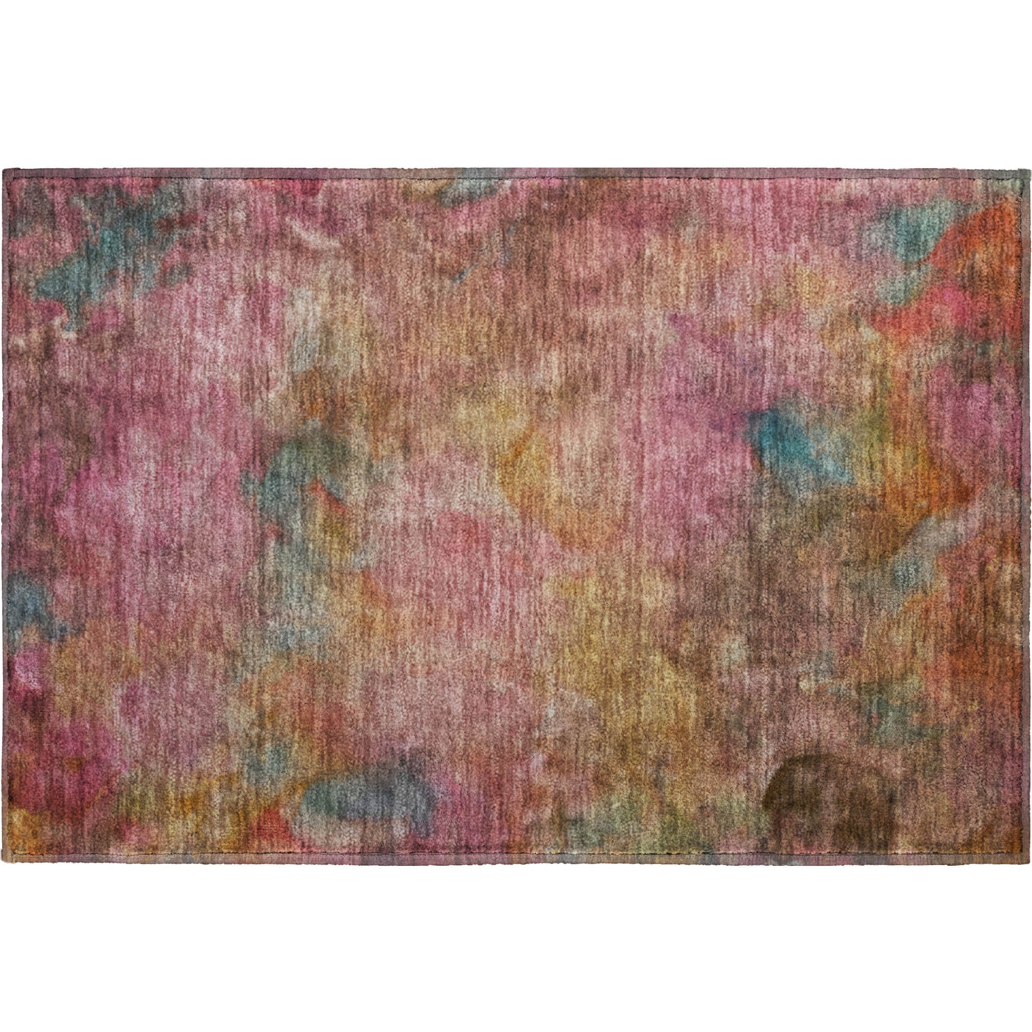 Porto Machine Washable Transitional Pink Rug 1'8" x 2'6" #shape_Rectangle