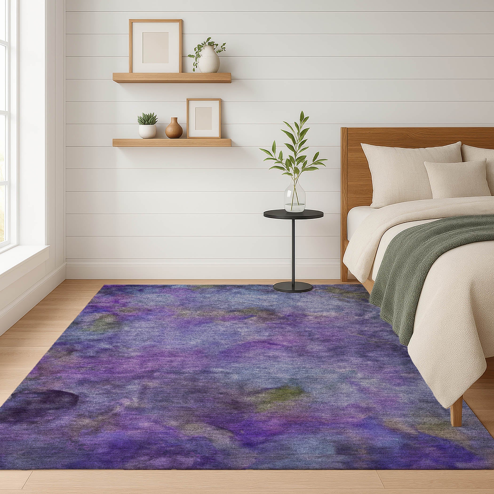 Porto Machine Washable Transitional Purple Rug 3' x 5' #shape_Rectangle