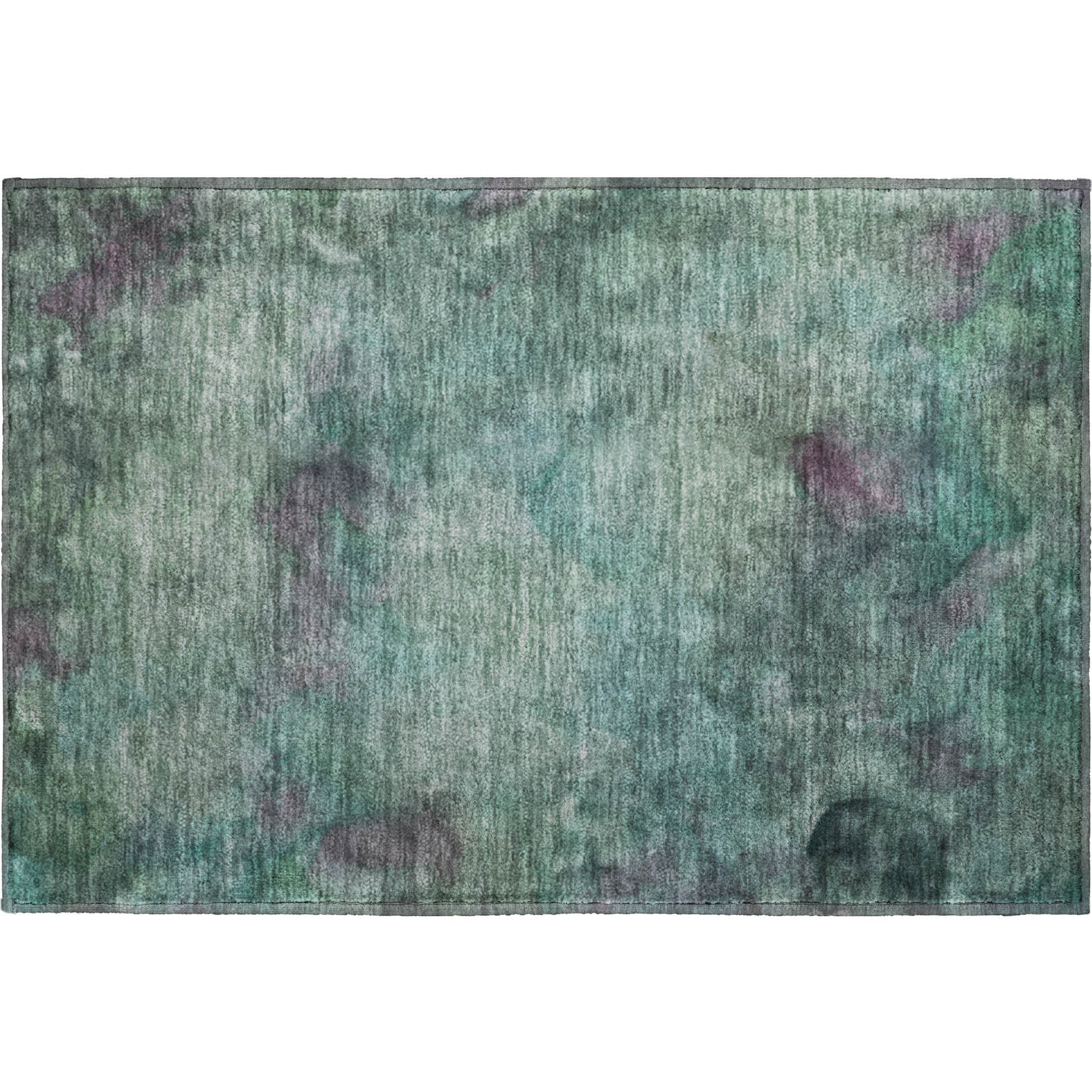 Porto Machine Washable Transitional Teal Rug 1'8" x 2'6" #shape_Rectangle