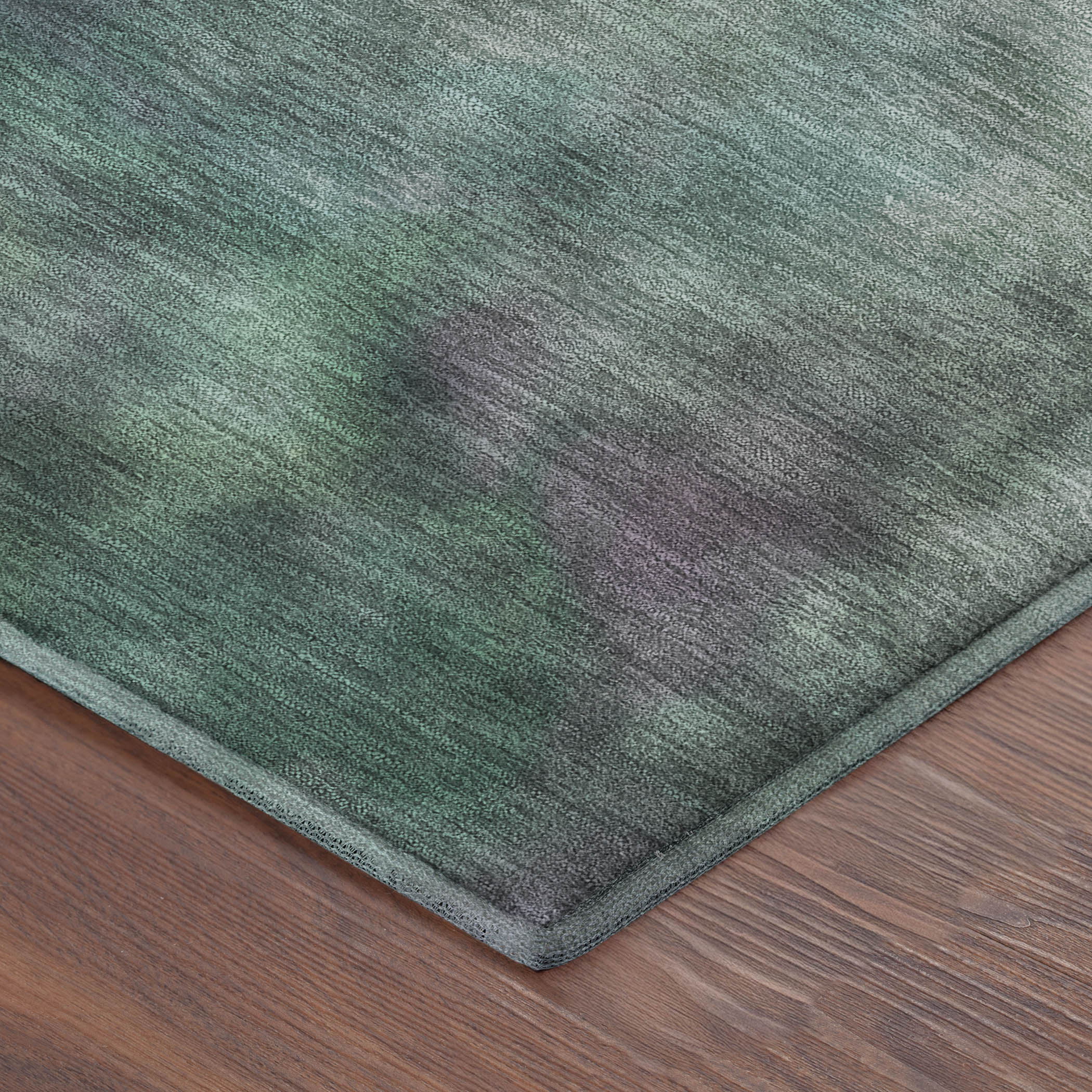 Porto Machine Washable Transitional Teal Rug 1'8" x 2'6" #shape_Rectangle