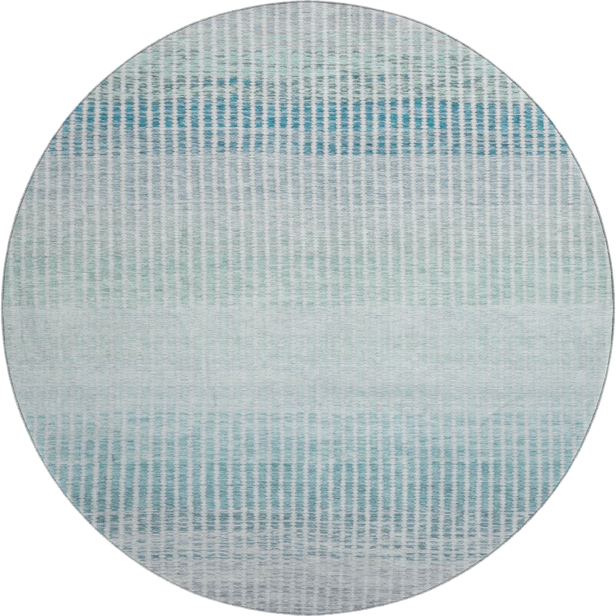 Prague Machine Washable Transitional Blue Rug 8' x 8' #shape_Round