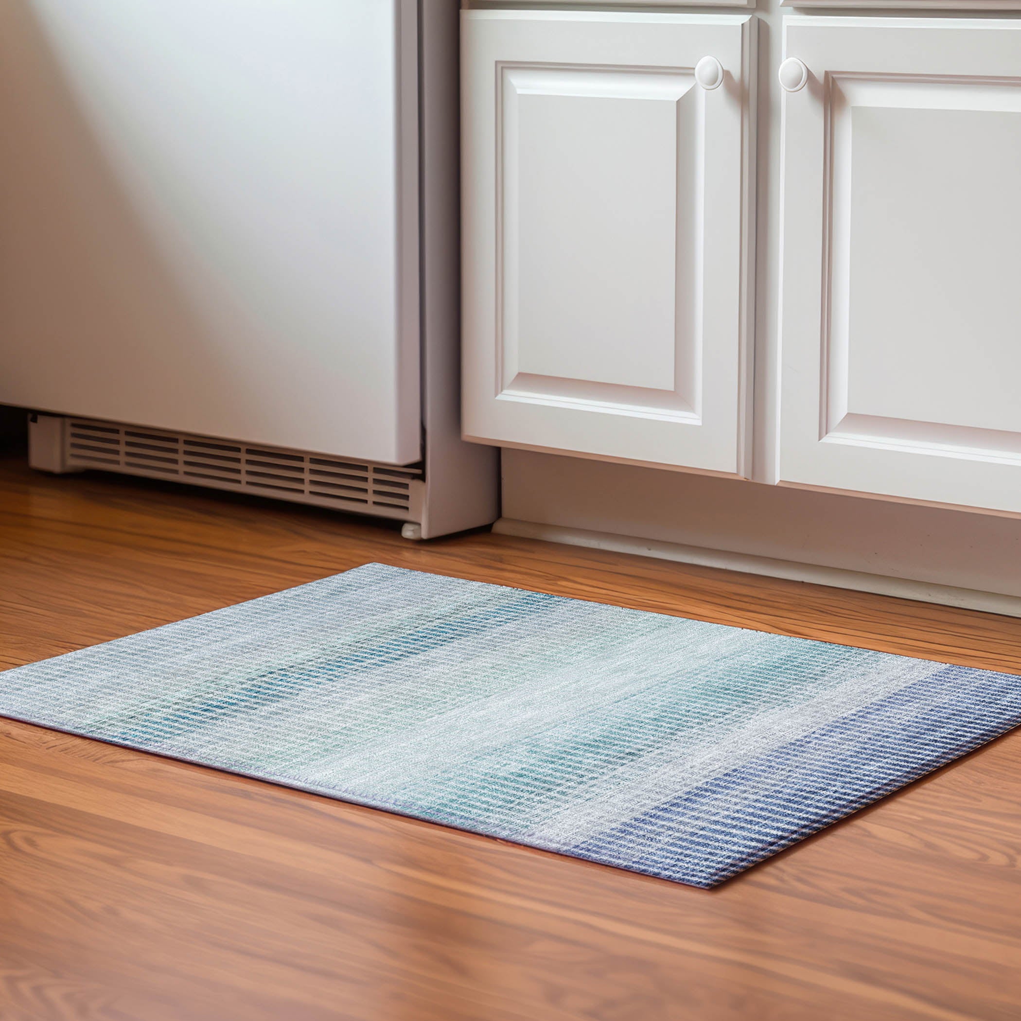 Prague Machine Washable Transitional Blue Rug 1'8" x 2'6" #shape_Rectangle
