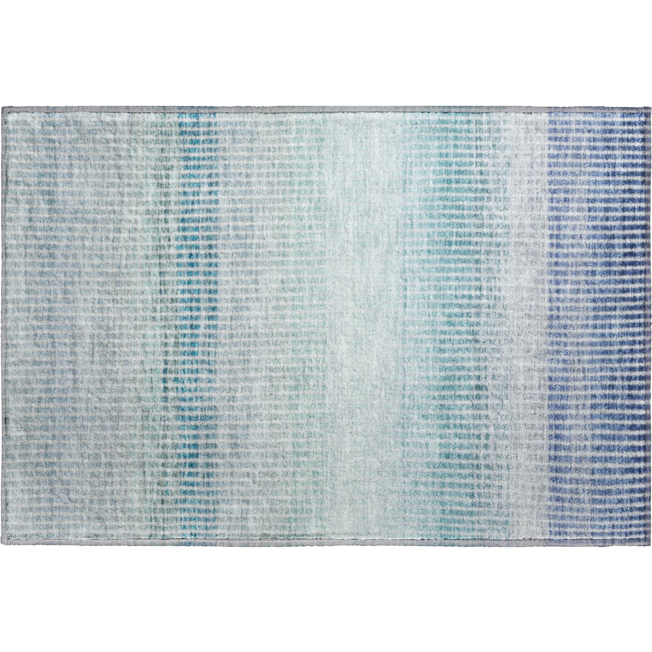 Prague Machine Washable Transitional Blue Rug 1'8" x 2'6" #shape_Rectangle