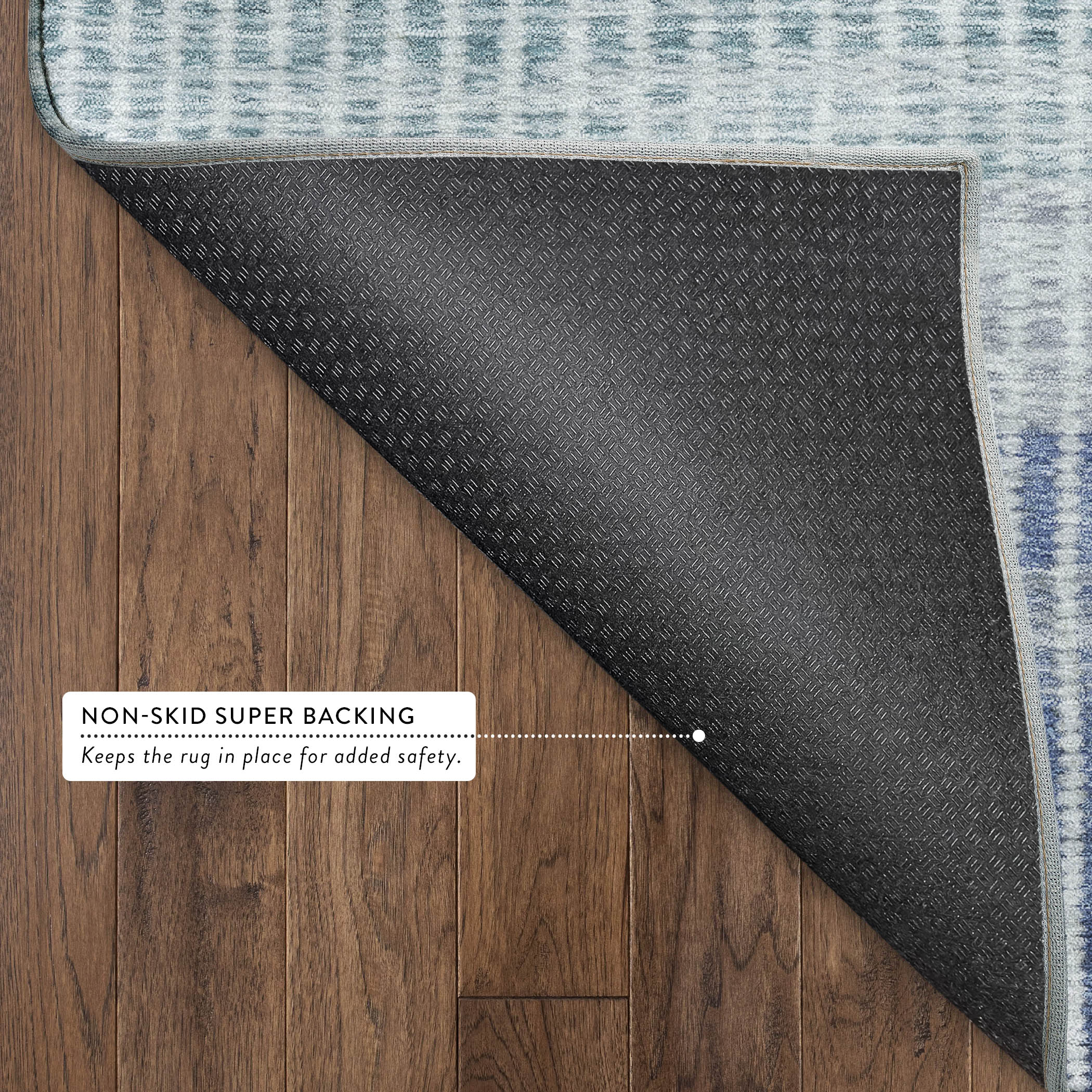 Prague Machine Washable Transitional Blue Rug 1'8" x 2'6" #shape_Rectangle