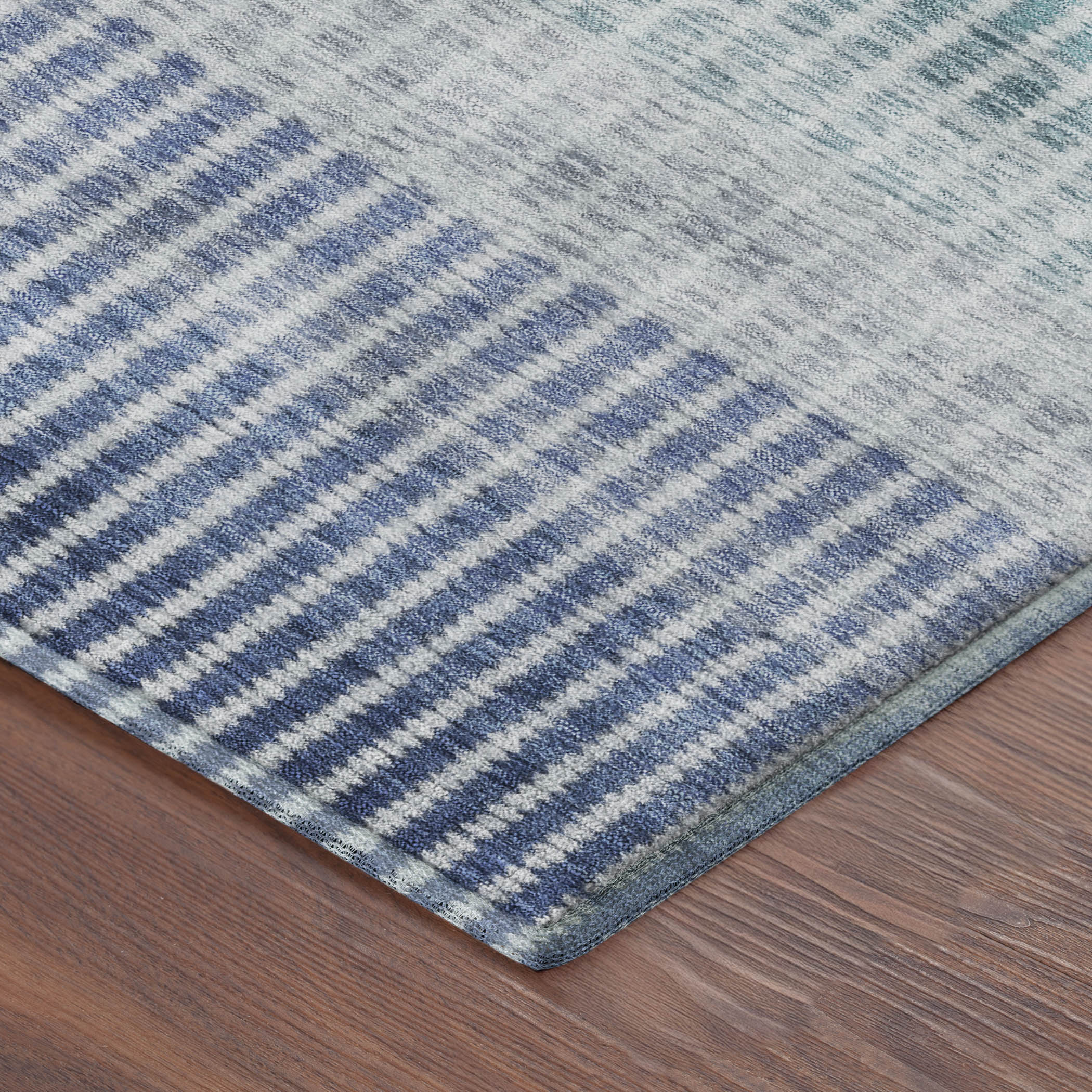 Prague Machine Washable Transitional Blue Rug 1'8" x 2'6" #shape_Rectangle