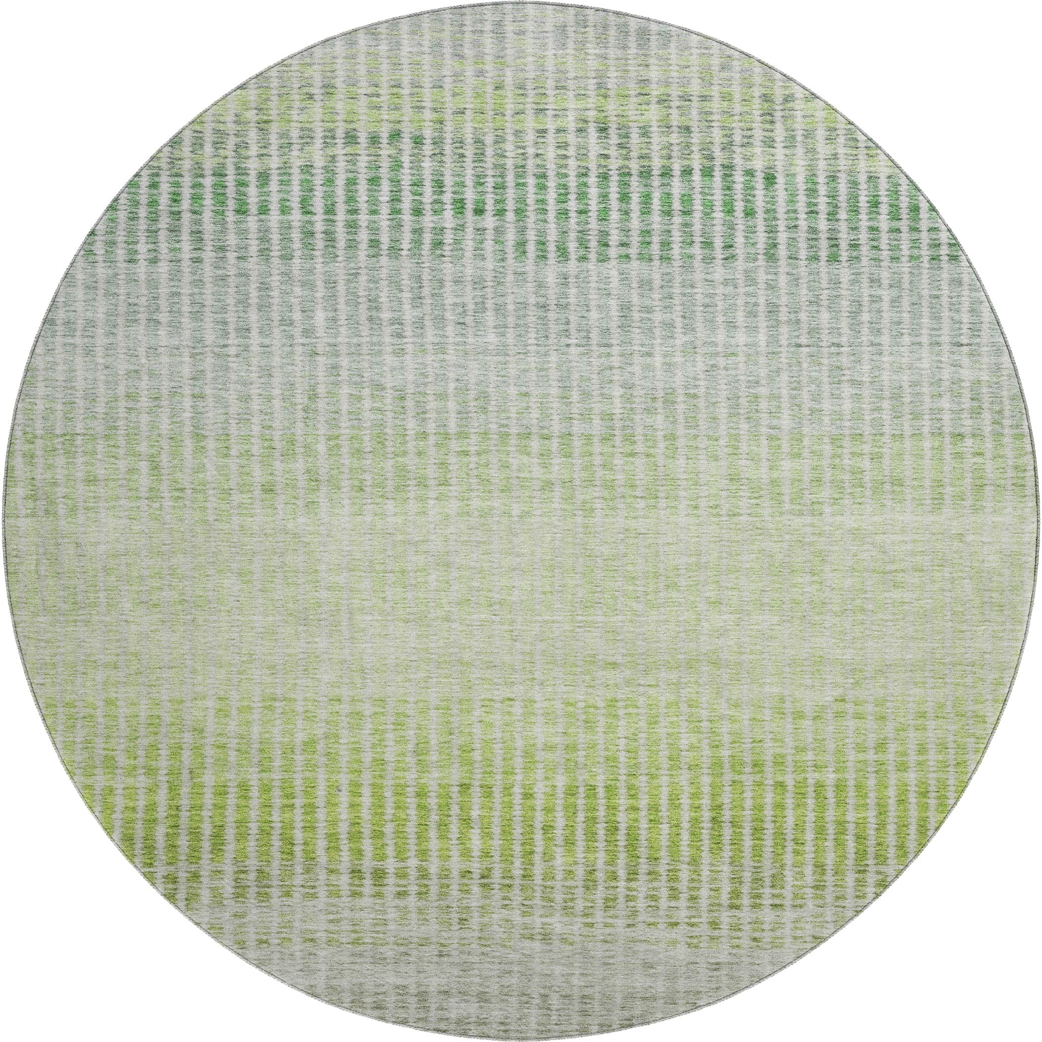 Prague Machine Washable Transitional Olive Green Rug 8' x 8' #shape_Round