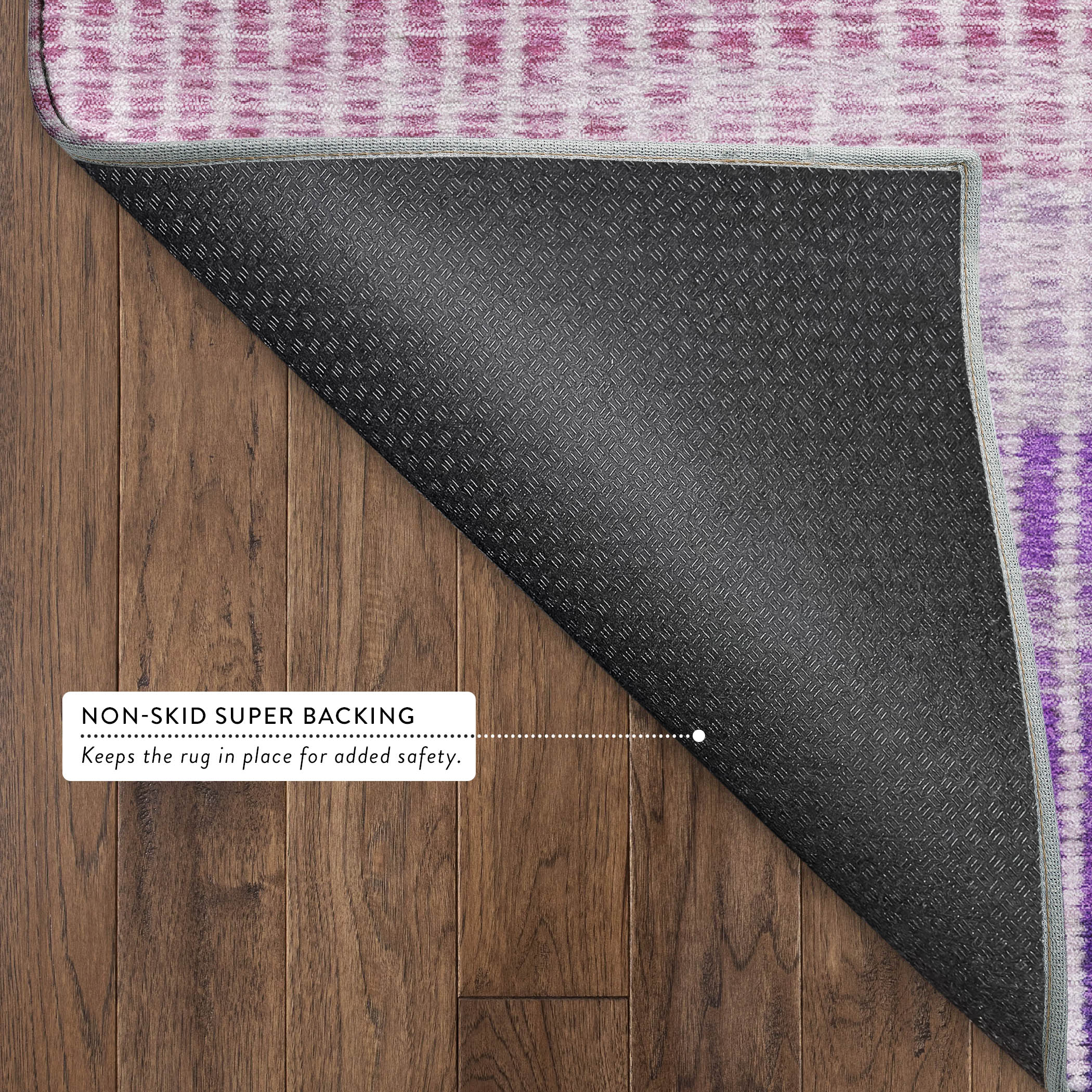 Prague Machine Washable Transitional Purple Rug 1'8" x 2'6" #shape_Rectangle