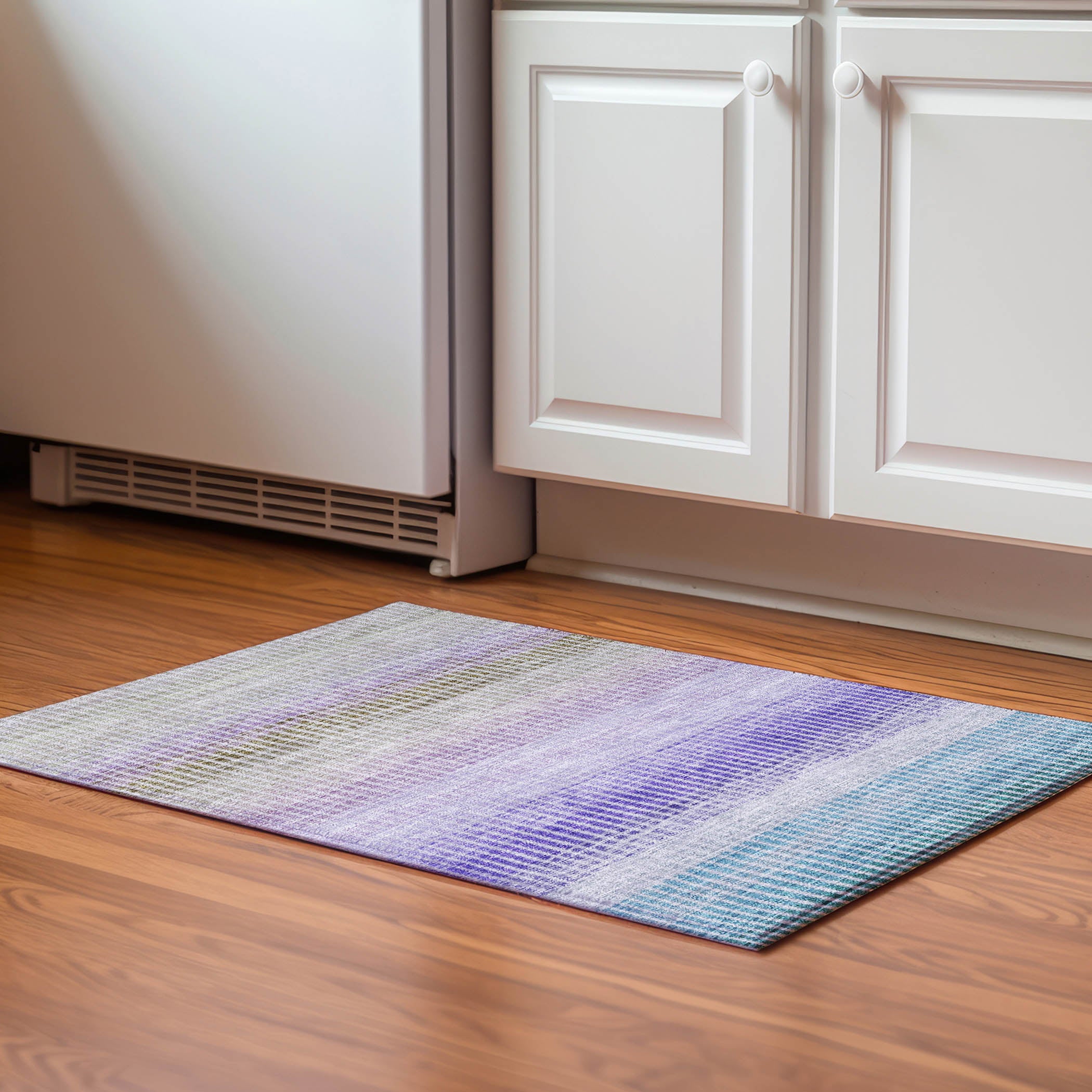 Prague Machine Washable Transitional Teal Rug 1'8" x 2'6" #shape_Rectangle