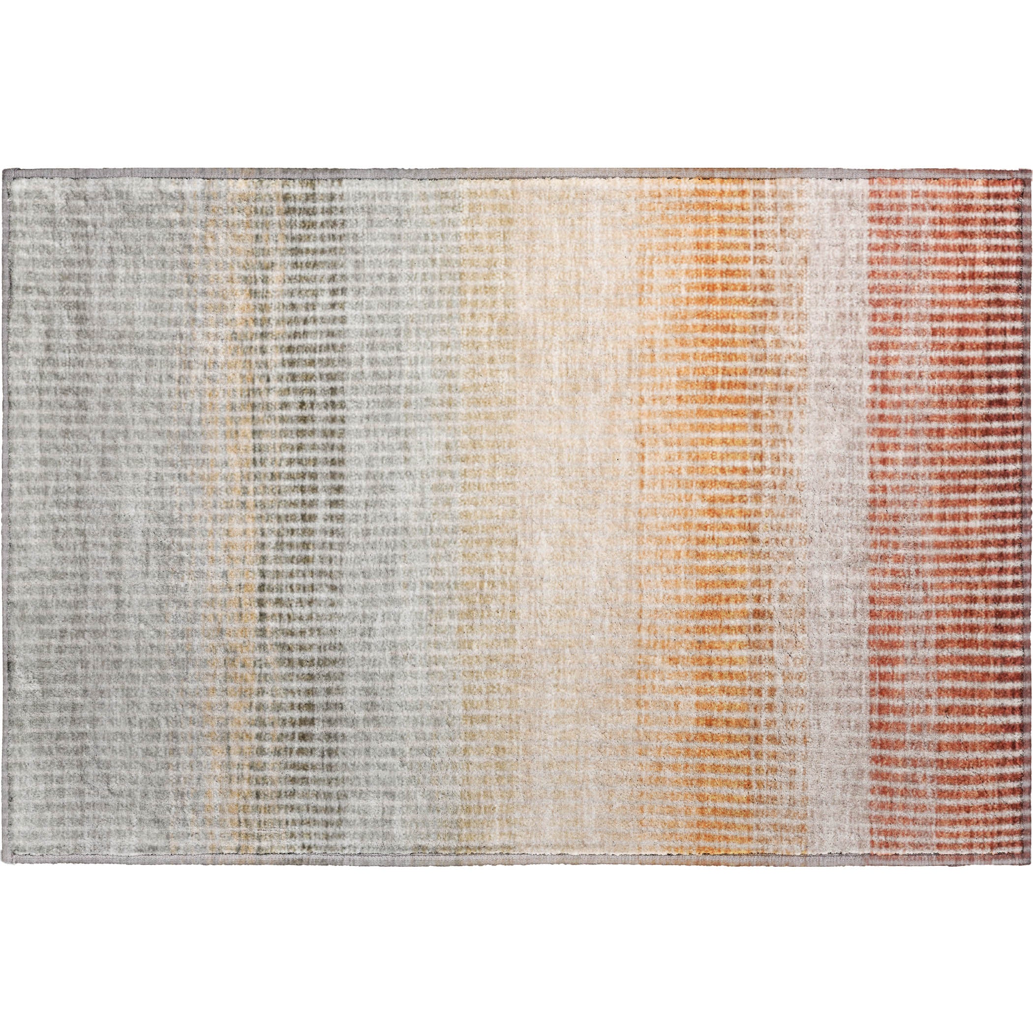 Prague Machine Washable Transitional Terracotta Orange Rug 1'8" x 2'6" #shape_Rectangle