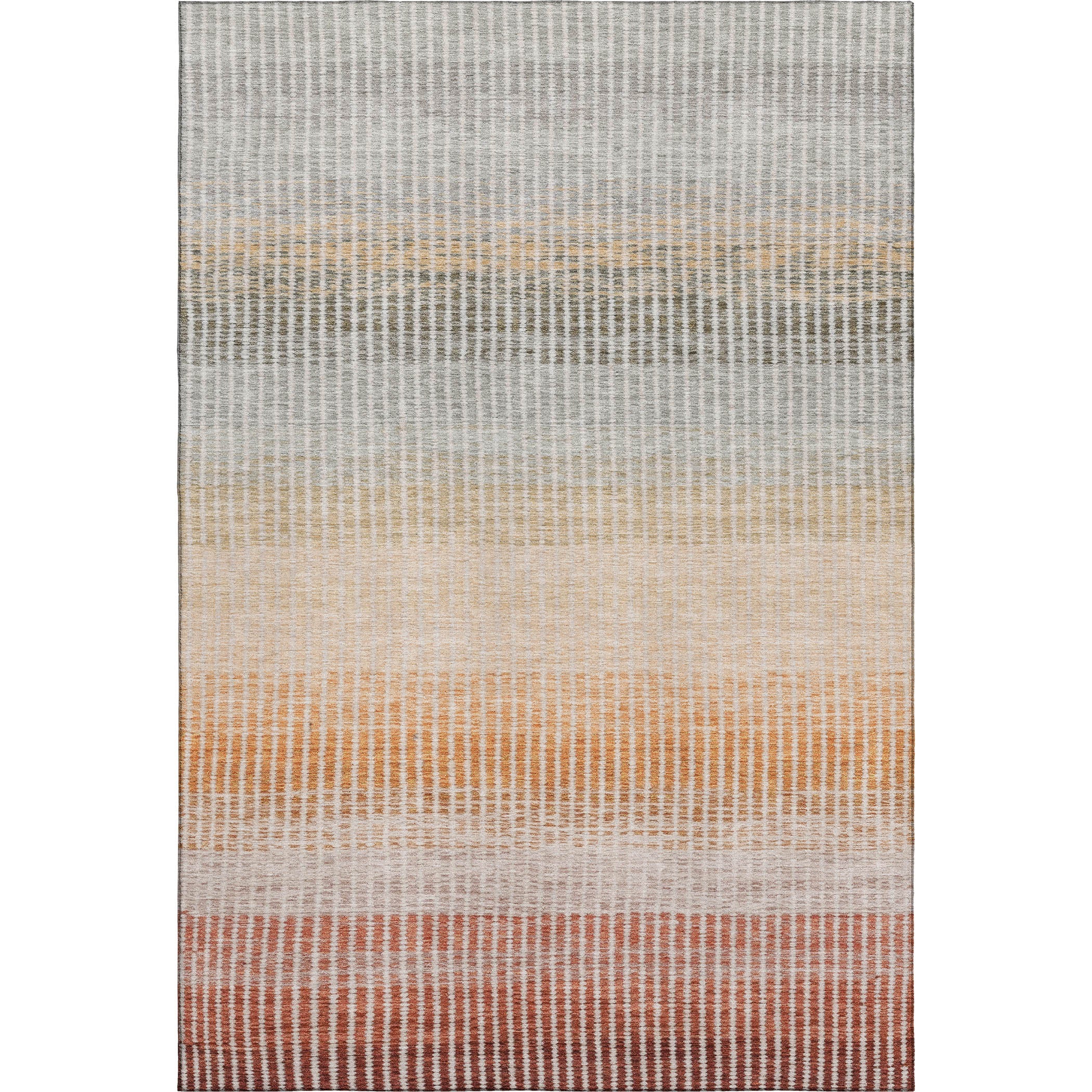 Prague Machine Washable Transitional Terracotta Orange Rug 3' x 5' #shape_Rectangle