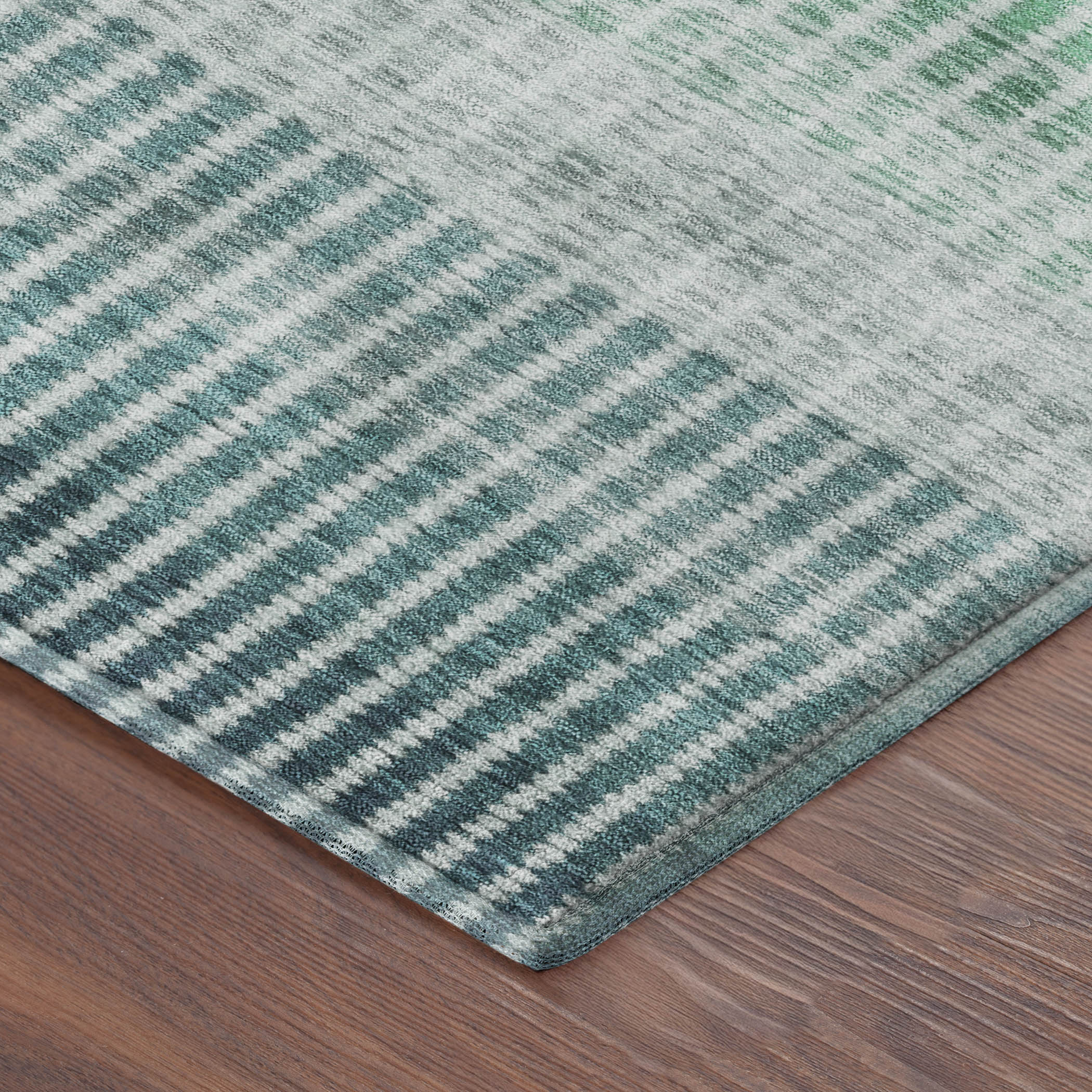 Prague Machine Washable Transitional Turquoise Teal Rug 1'8" x 2'6" #shape_Rectangle