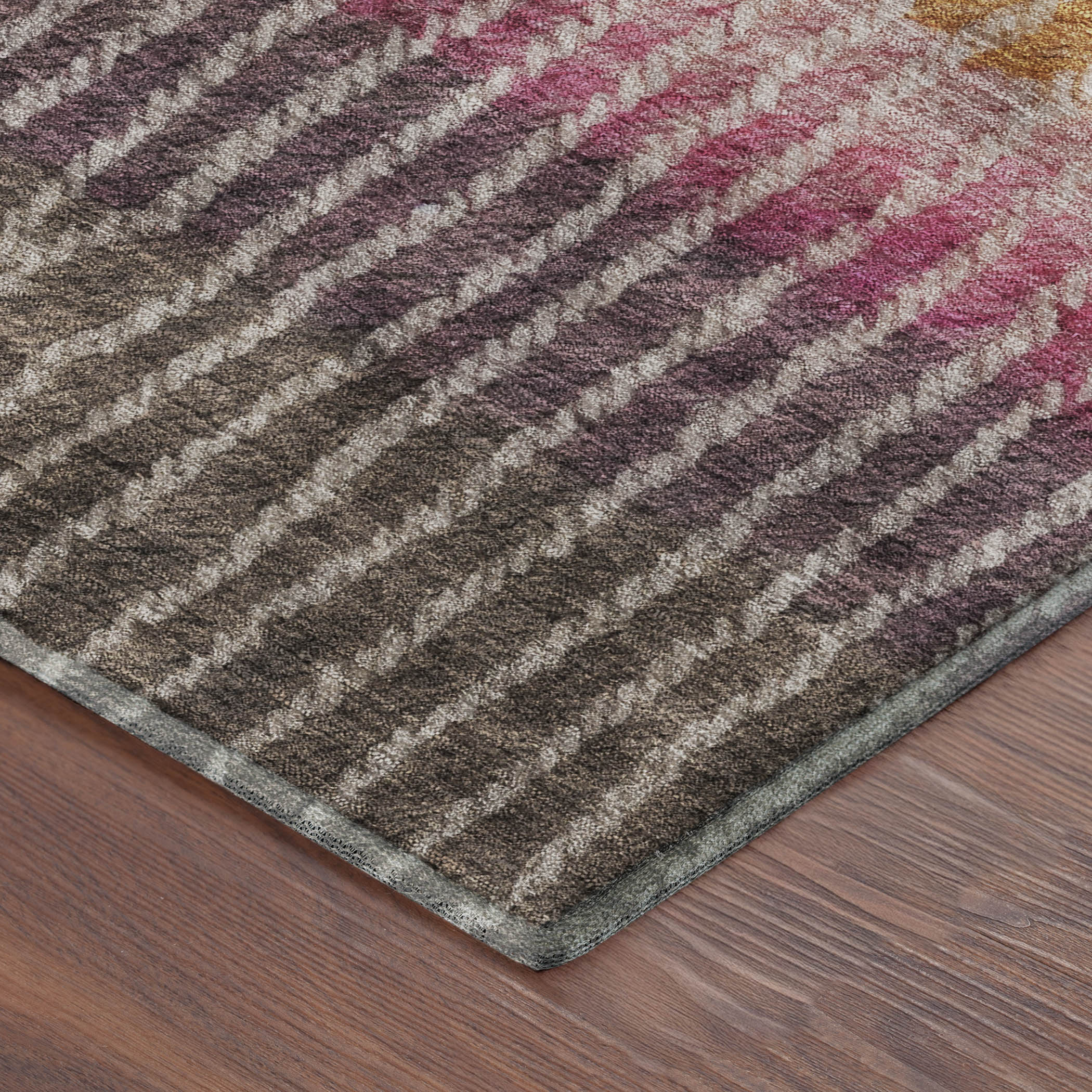 Luang Prabang Machine Washable Transitional Chocolate Brown Rug 1'8" x 2'6" #shape_Rectangle
