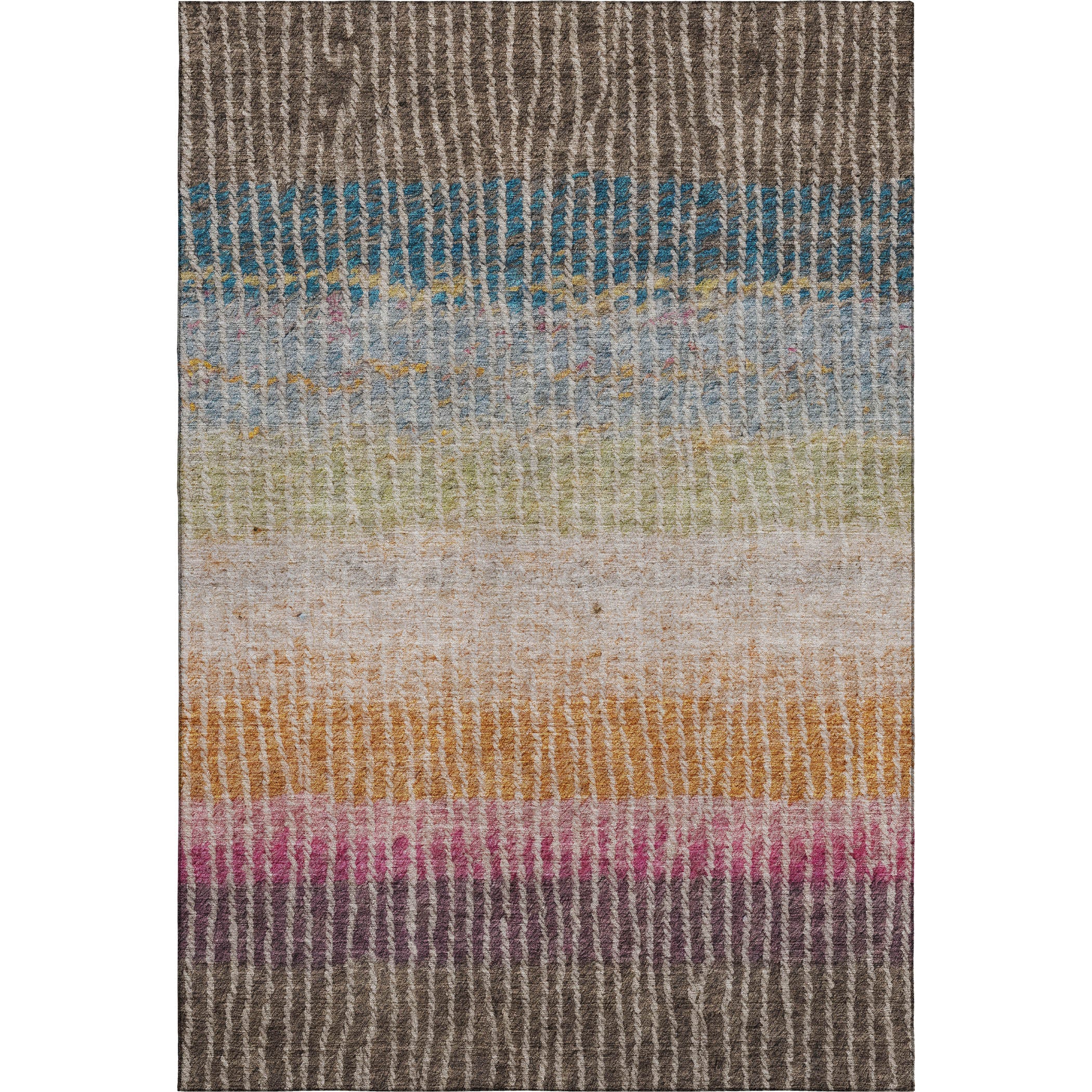 Luang Prabang Machine Washable Transitional Chocolate Brown Rug 3' x 5' #shape_Rectangle