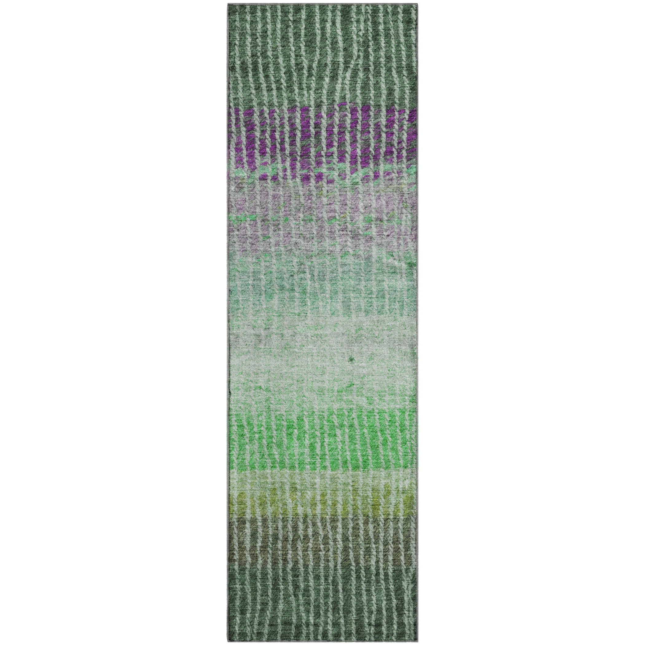 Luang Prabang Machine Washable Transitional Fern Green Rug 2'3" x 7'6" #shape_Runner