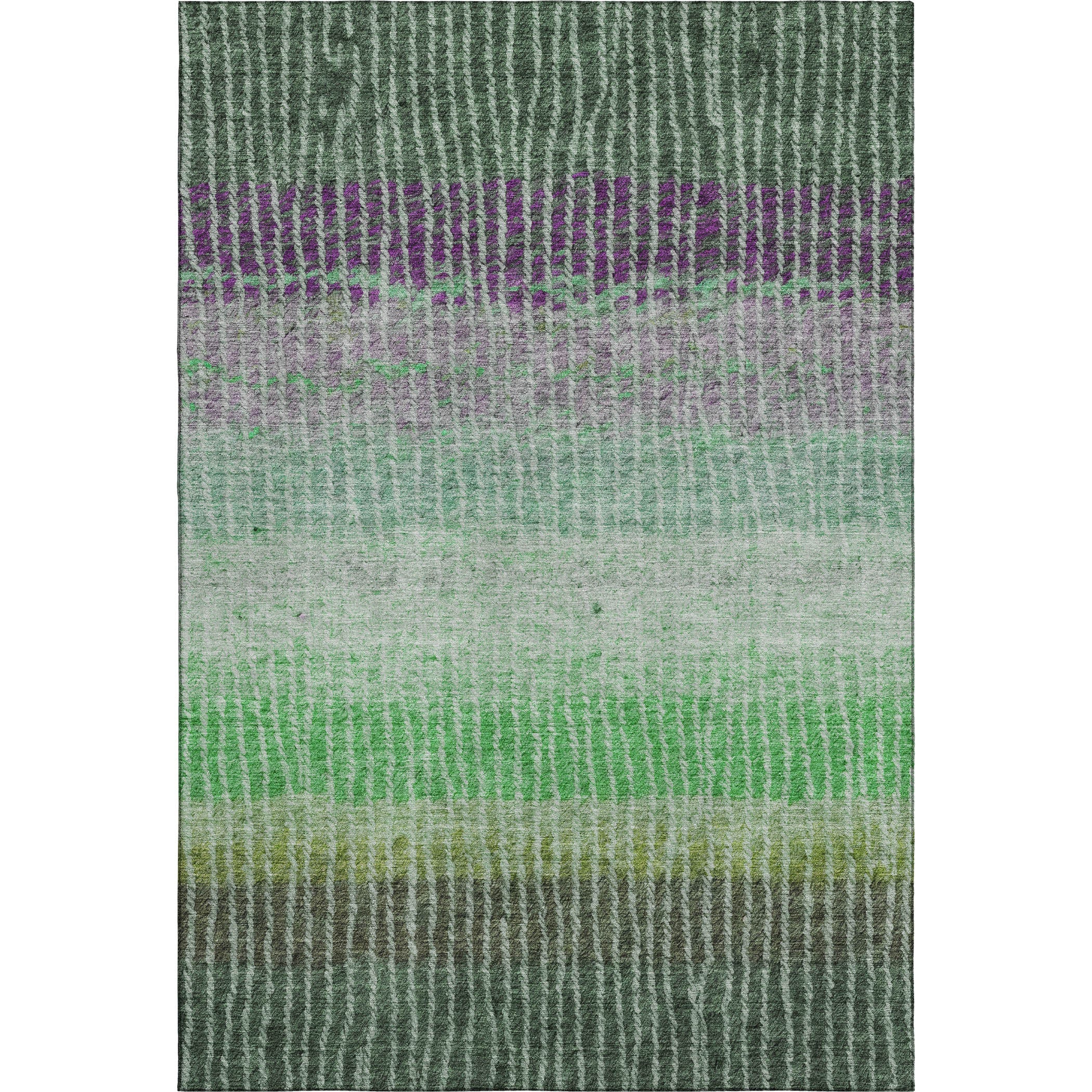 Luang Prabang Machine Washable Transitional Fern Green Rug 3' x 5' #shape_Rectangle
