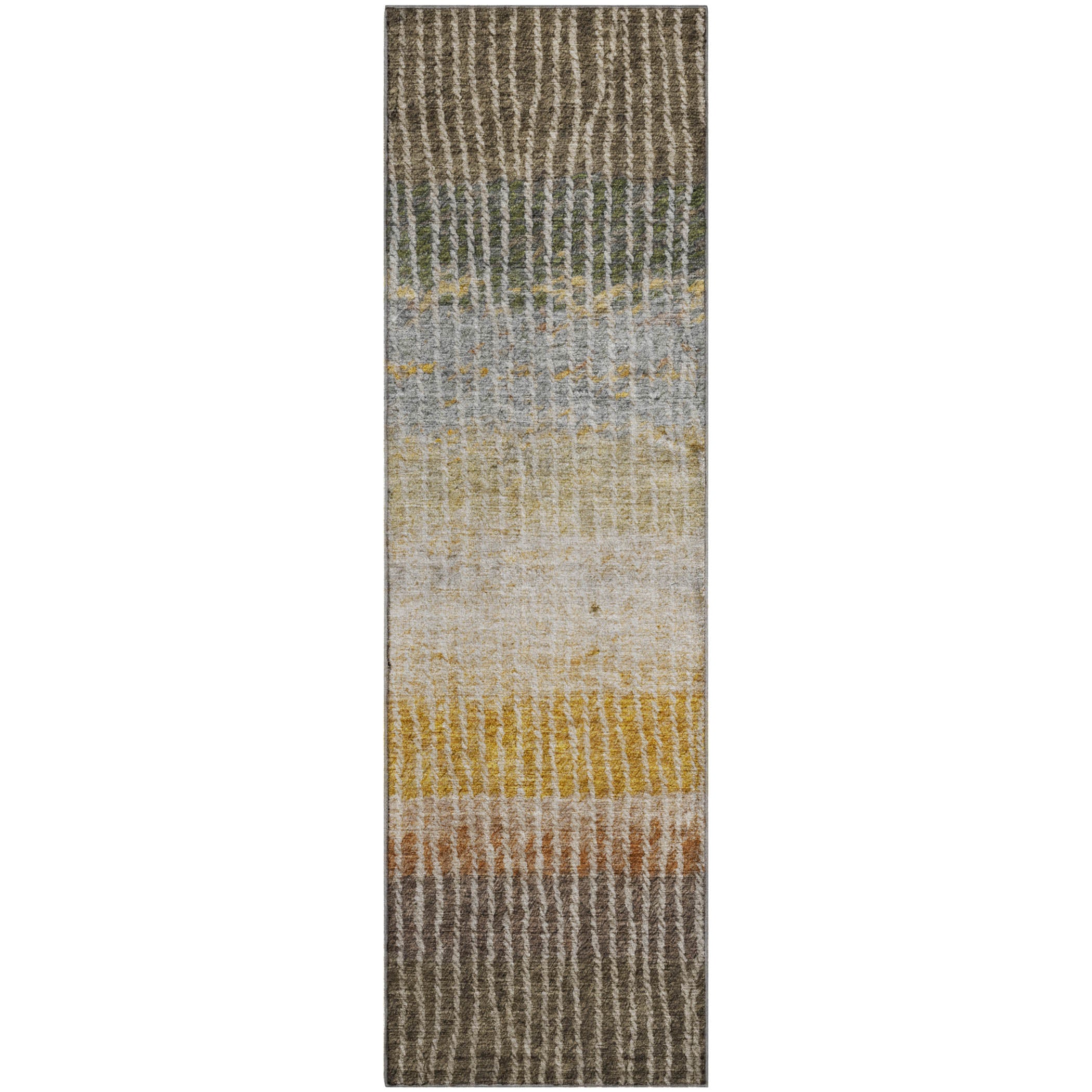 Luang Prabang Machine Washable Transitional Fudge Brown Rug 2'3" x 7'6" #shape_Runner