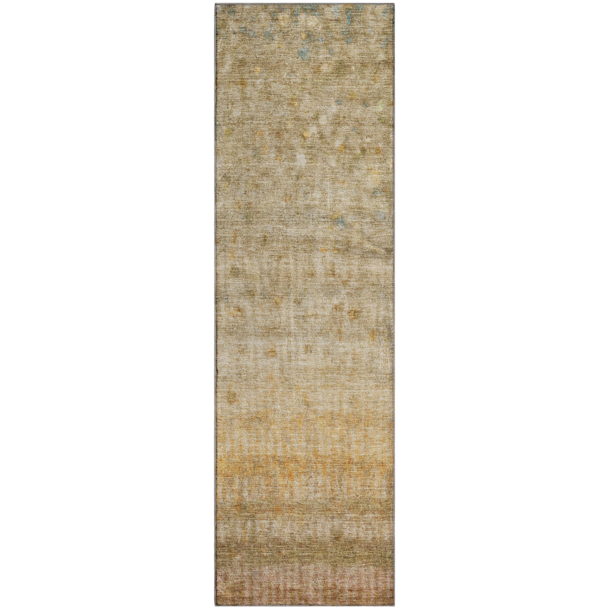 Oaxaca Machine Washable Transitional Beige Brown Rug 2'3" x 7'6" #shape_Runner
