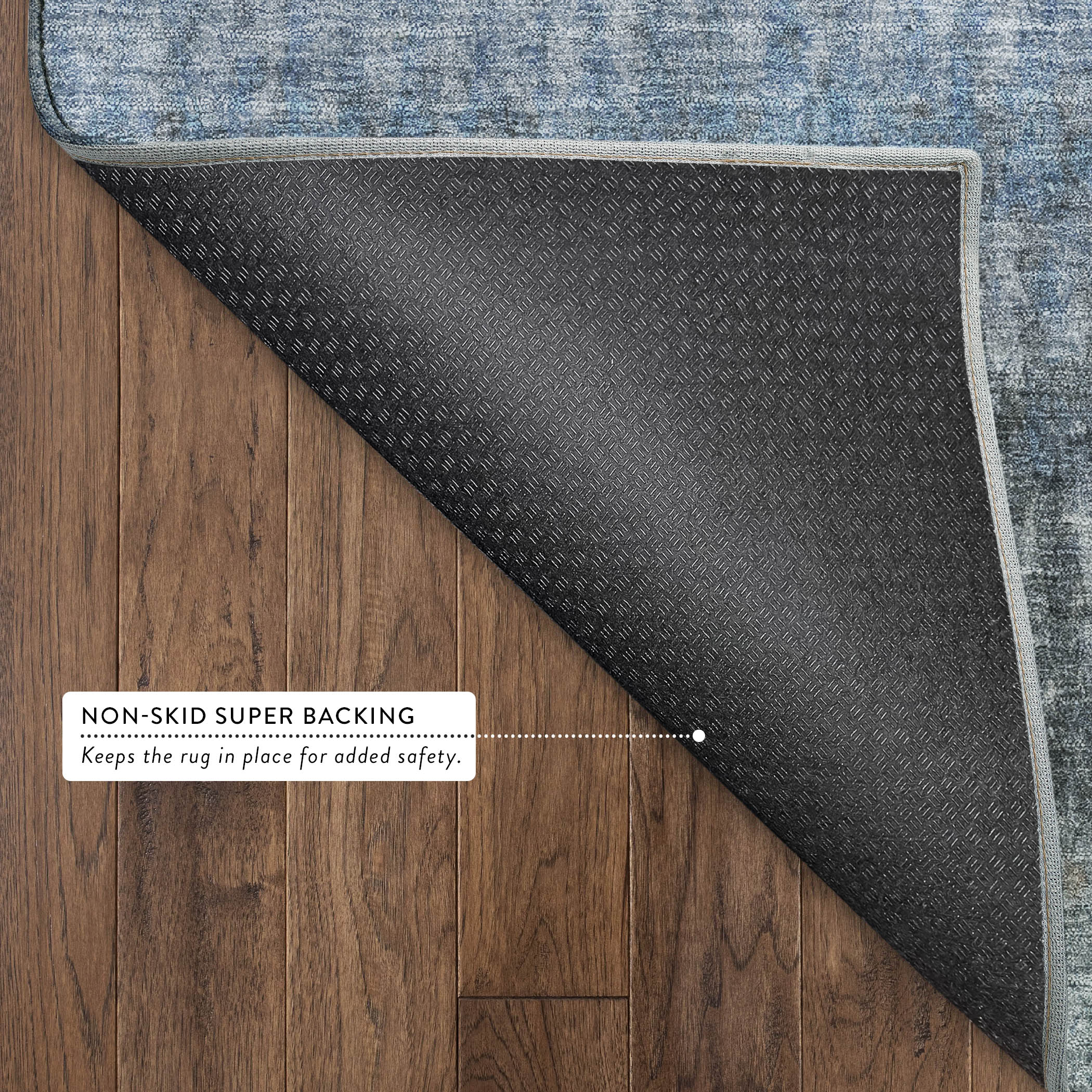 Oaxaca Machine Washable Transitional Blue Rug 1'8" x 2'6" #shape_Rectangle