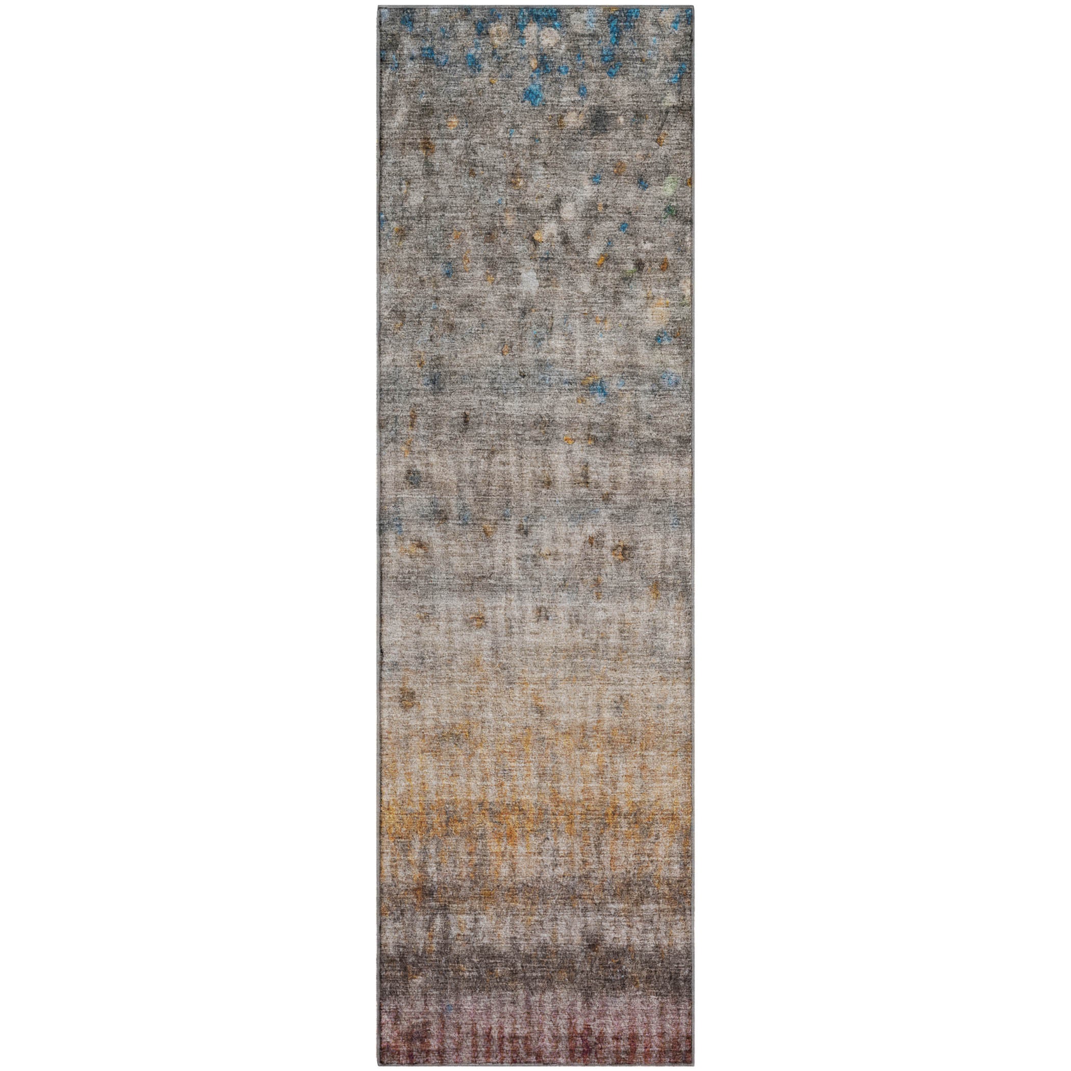 Oaxaca Machine Washable Transitional Gray Rug 2'3" x 7'6" #shape_Runner