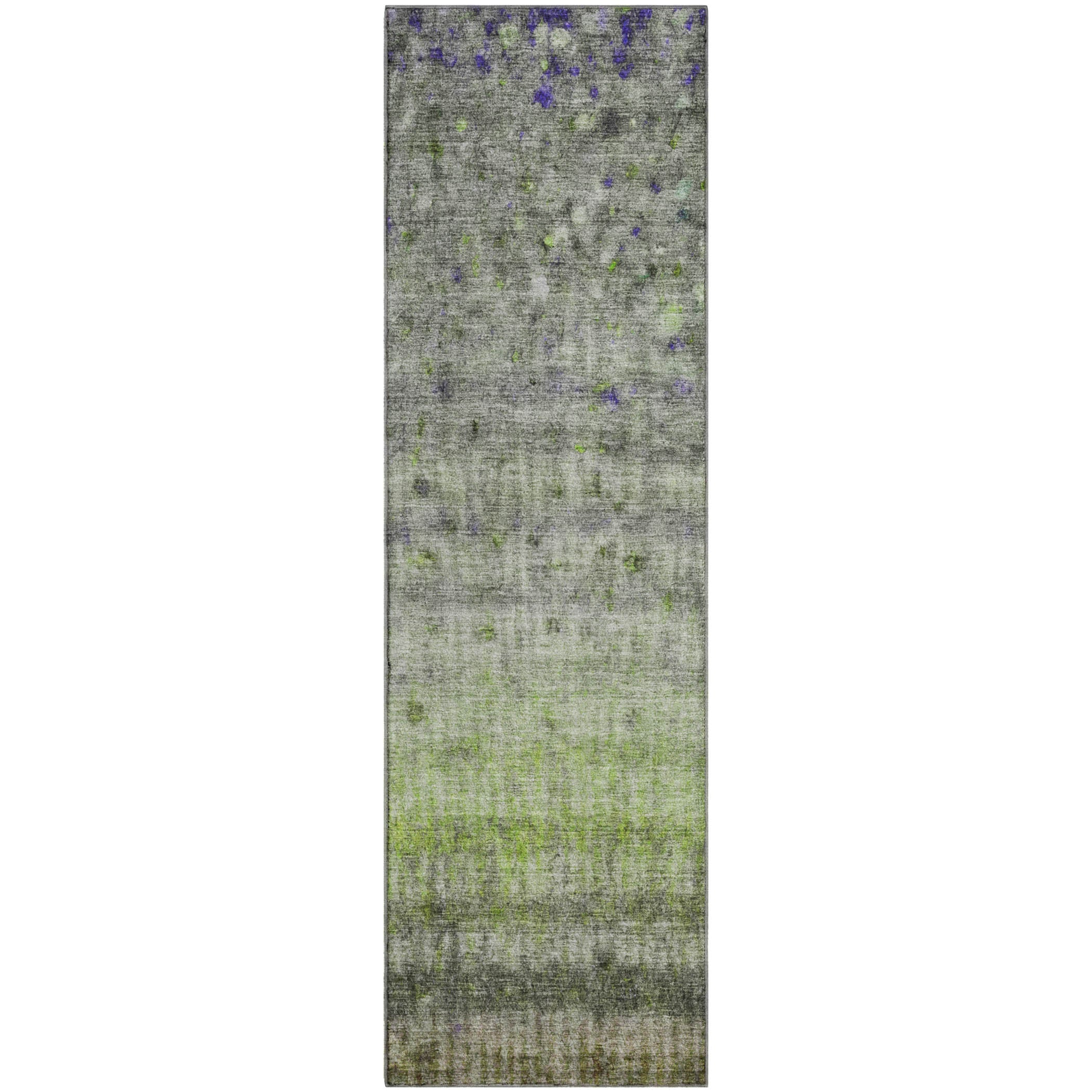 Oaxaca Machine Washable Transitional Green Rug 2'3" x 7'6" #shape_Runner