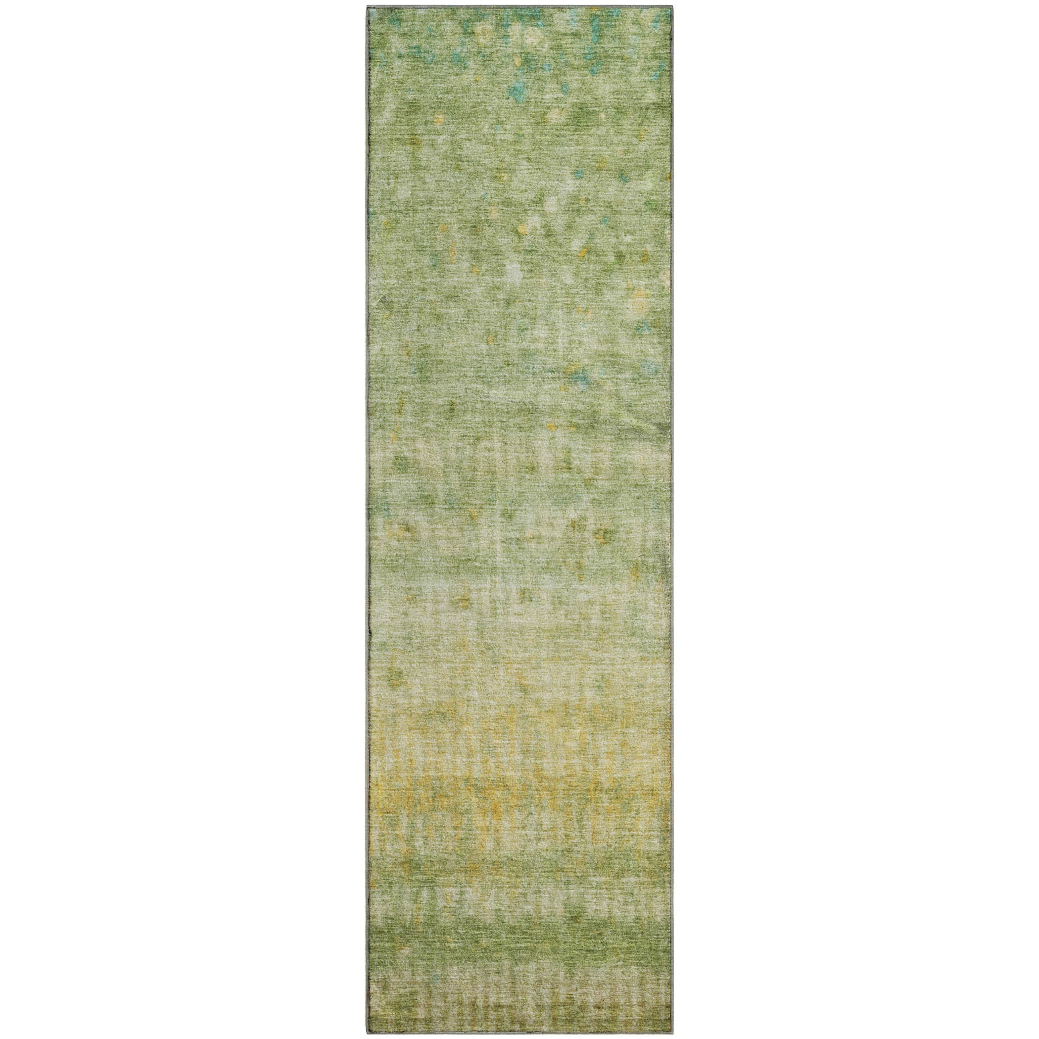 Oaxaca Machine Washable Transitional Sage Green Rug 2'3" x 7'6" #shape_Runner
