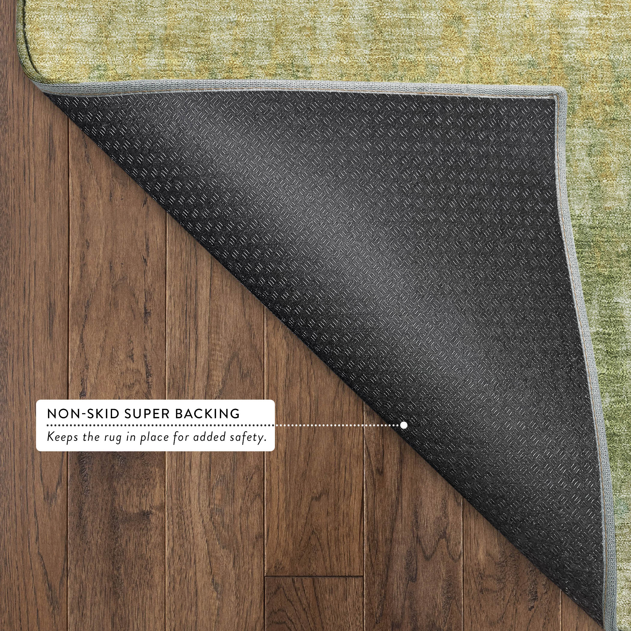 Oaxaca Machine Washable Transitional Sage Green Rug 1'8" x 2'6" #shape_Rectangle