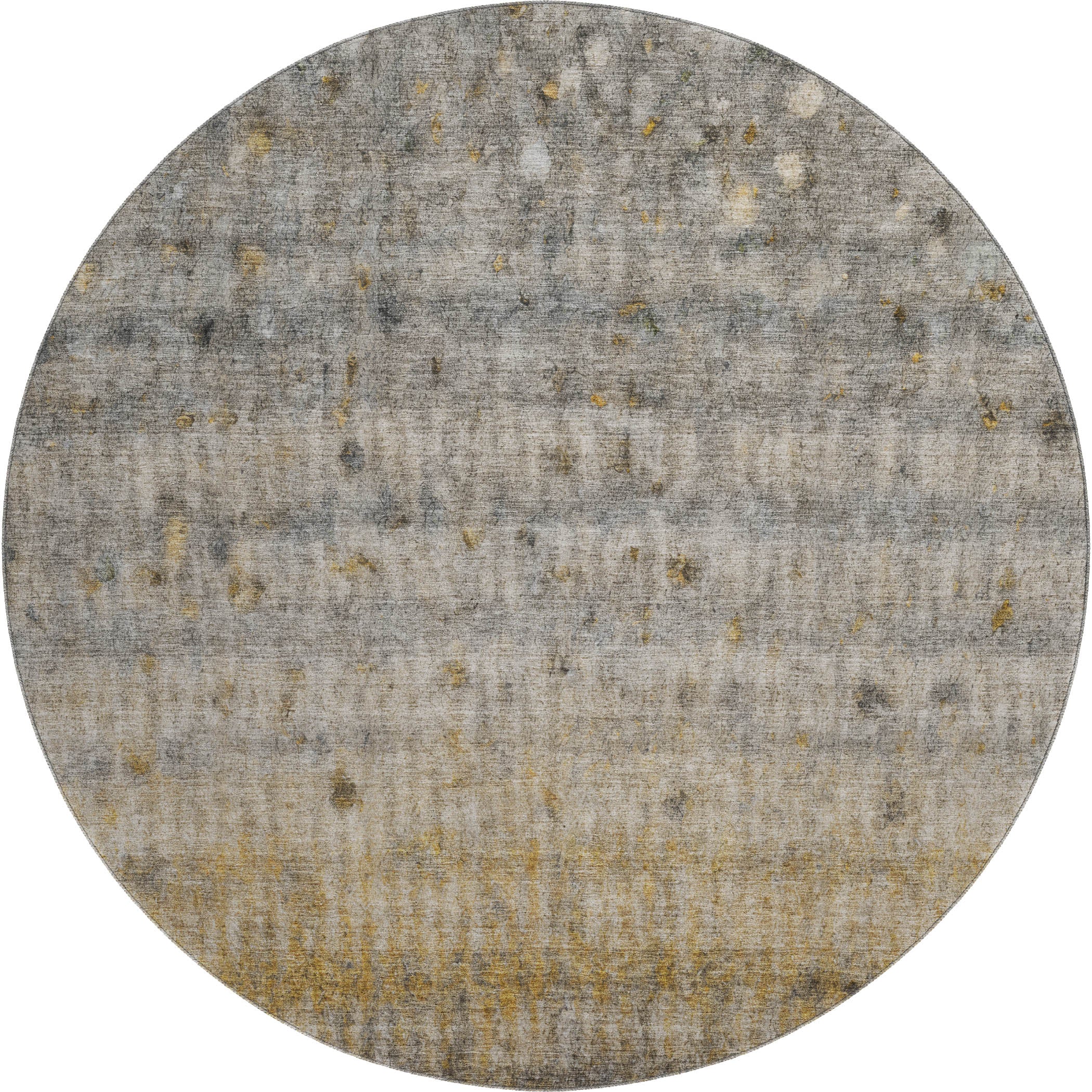 Oaxaca Machine Washable Transitional Taupe Brown Rug 8' x 8' #shape_Round