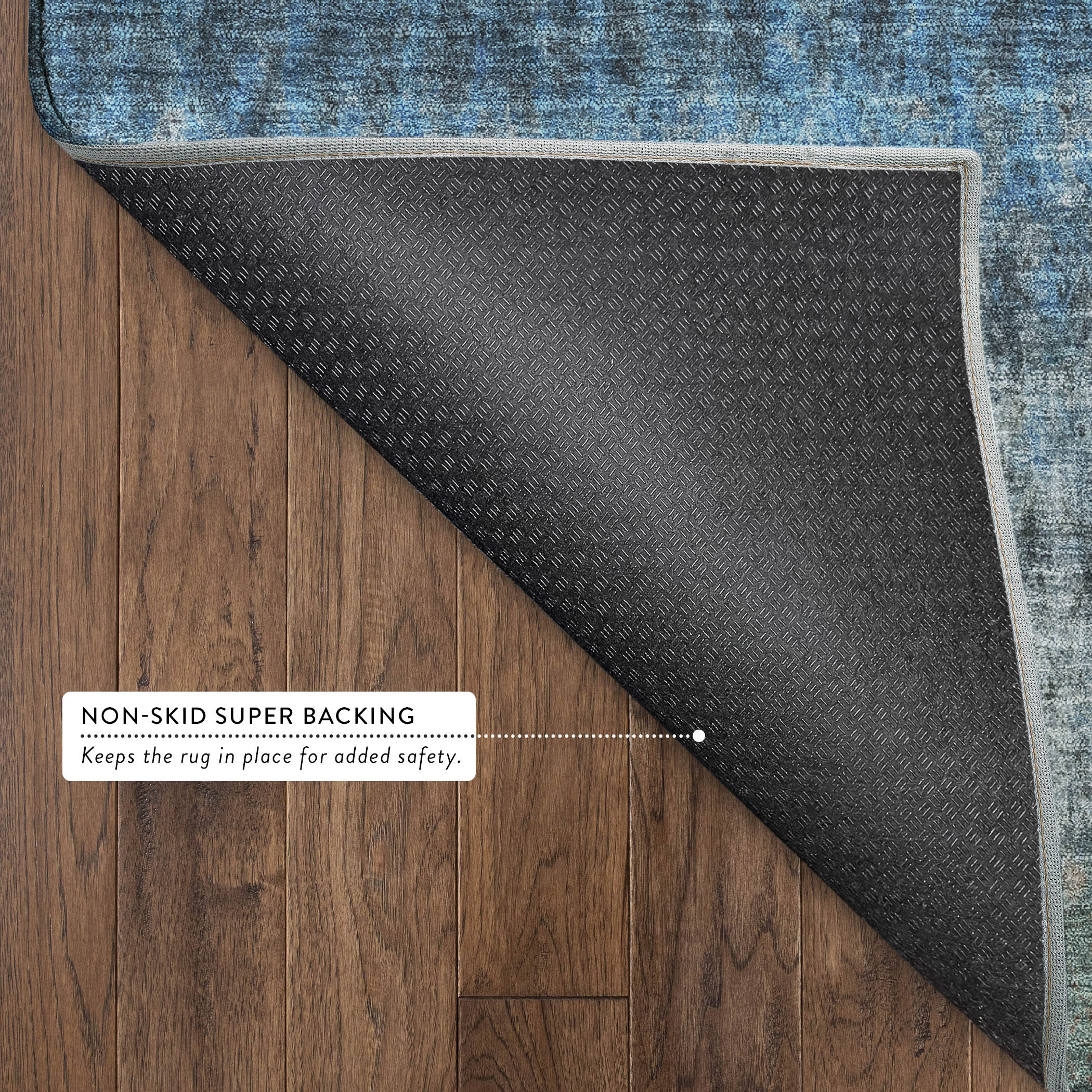 Bergen Machine Washable Transitional Blue Rug 1'8" x 2'6" #shape_Rectangle