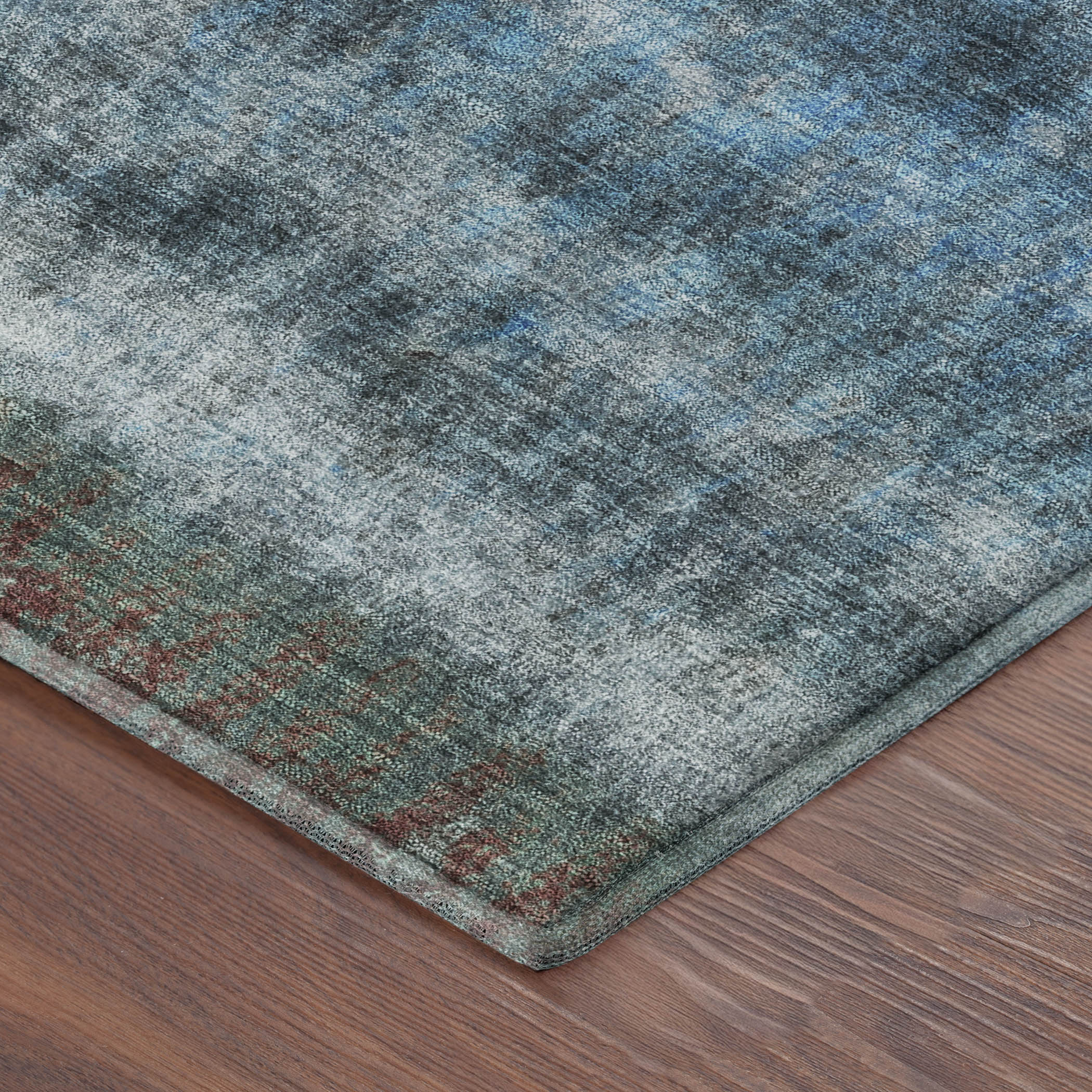 Bergen Machine Washable Transitional Blue Rug 1'8" x 2'6" #shape_Rectangle