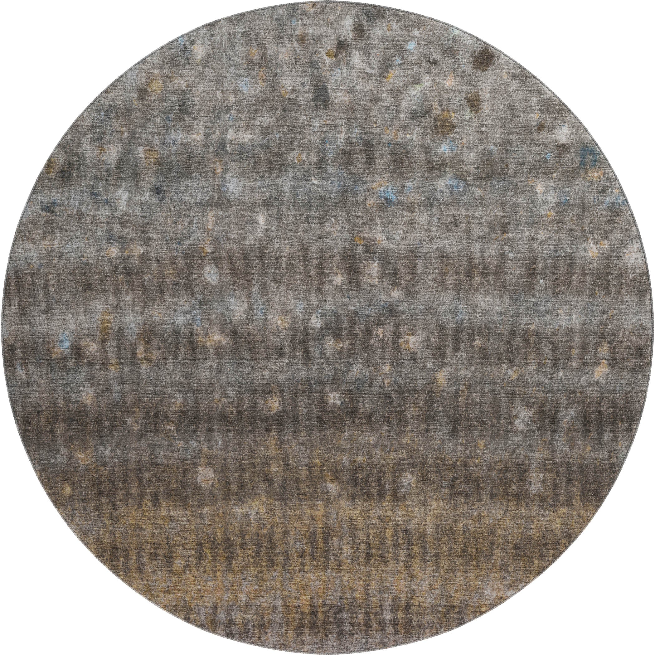 Bergen Machine Washable Transitional Brown Rug 8' x 8' #shape_Round