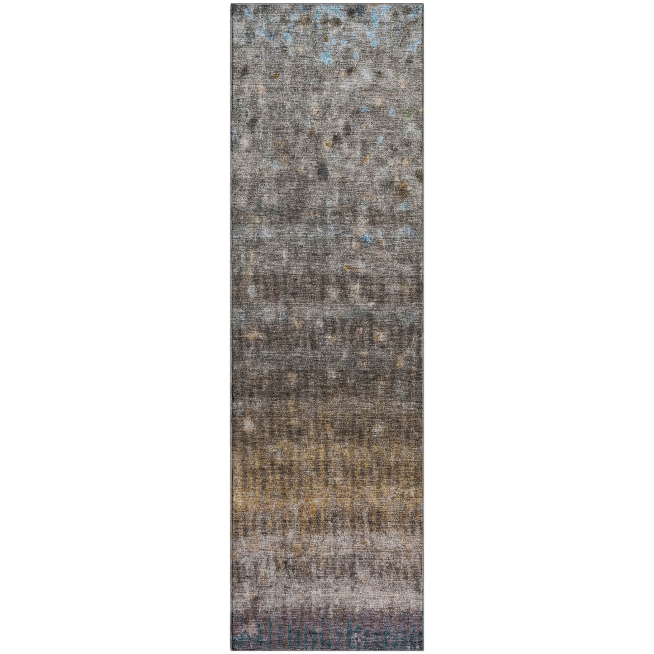 Bergen Machine Washable Transitional Brown Rug 2'3" x 7'6" #shape_Runner
