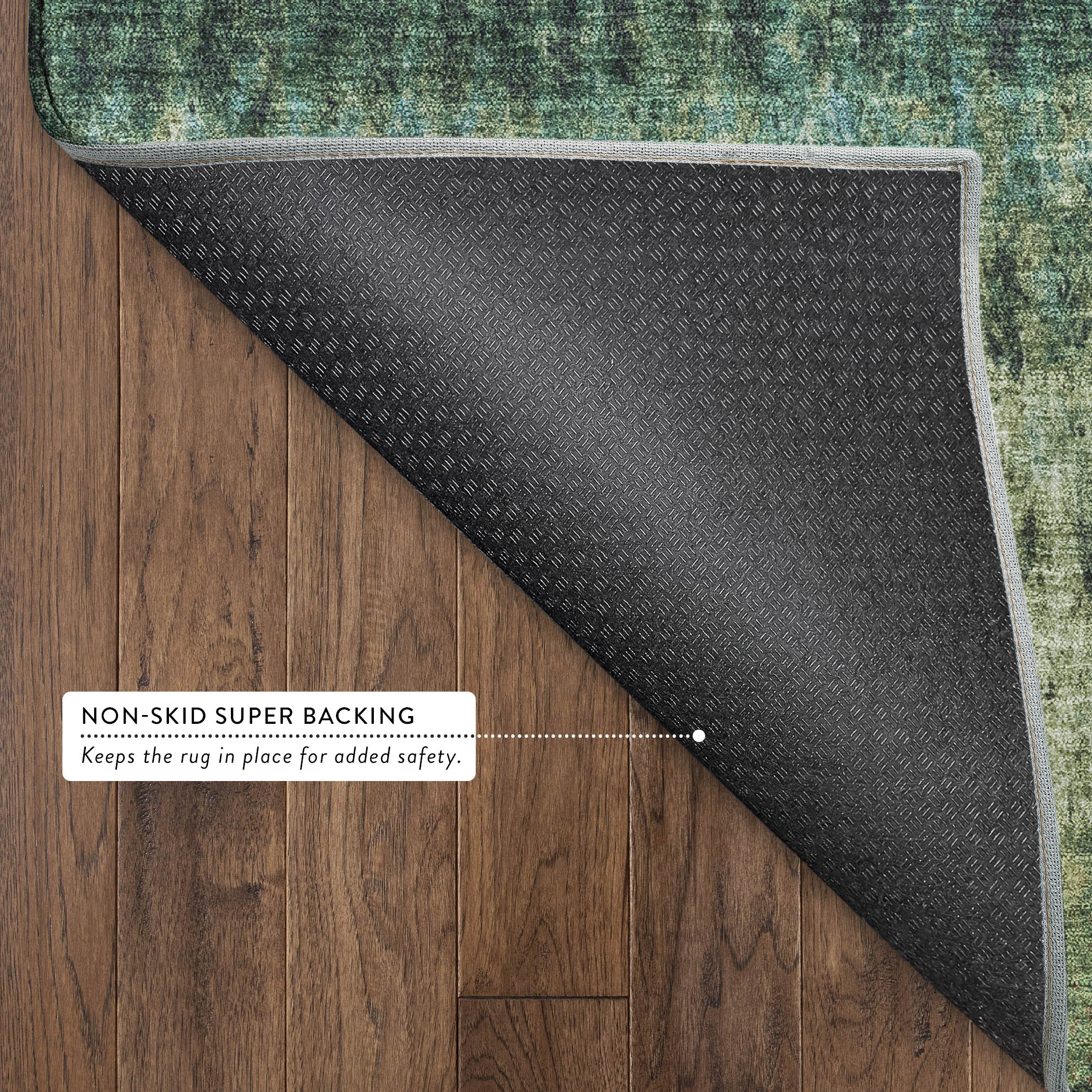 Bergen Machine Washable Transitional Fern Green Rug 1'8" x 2'6" #shape_Rectangle
