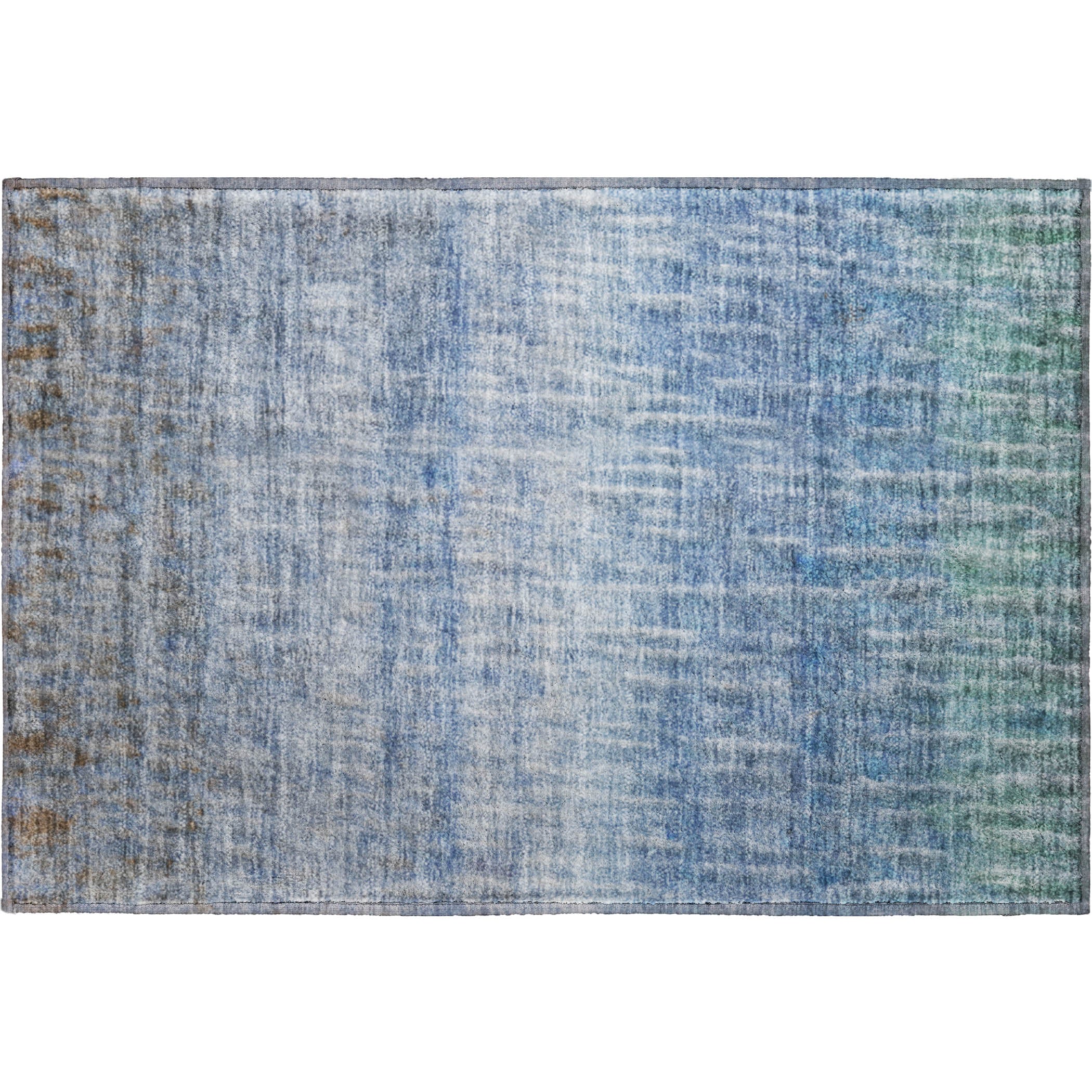 Antigua Machine Washable Transitional Blue Rug 1'8" x 2'6" #shape_Rectangle