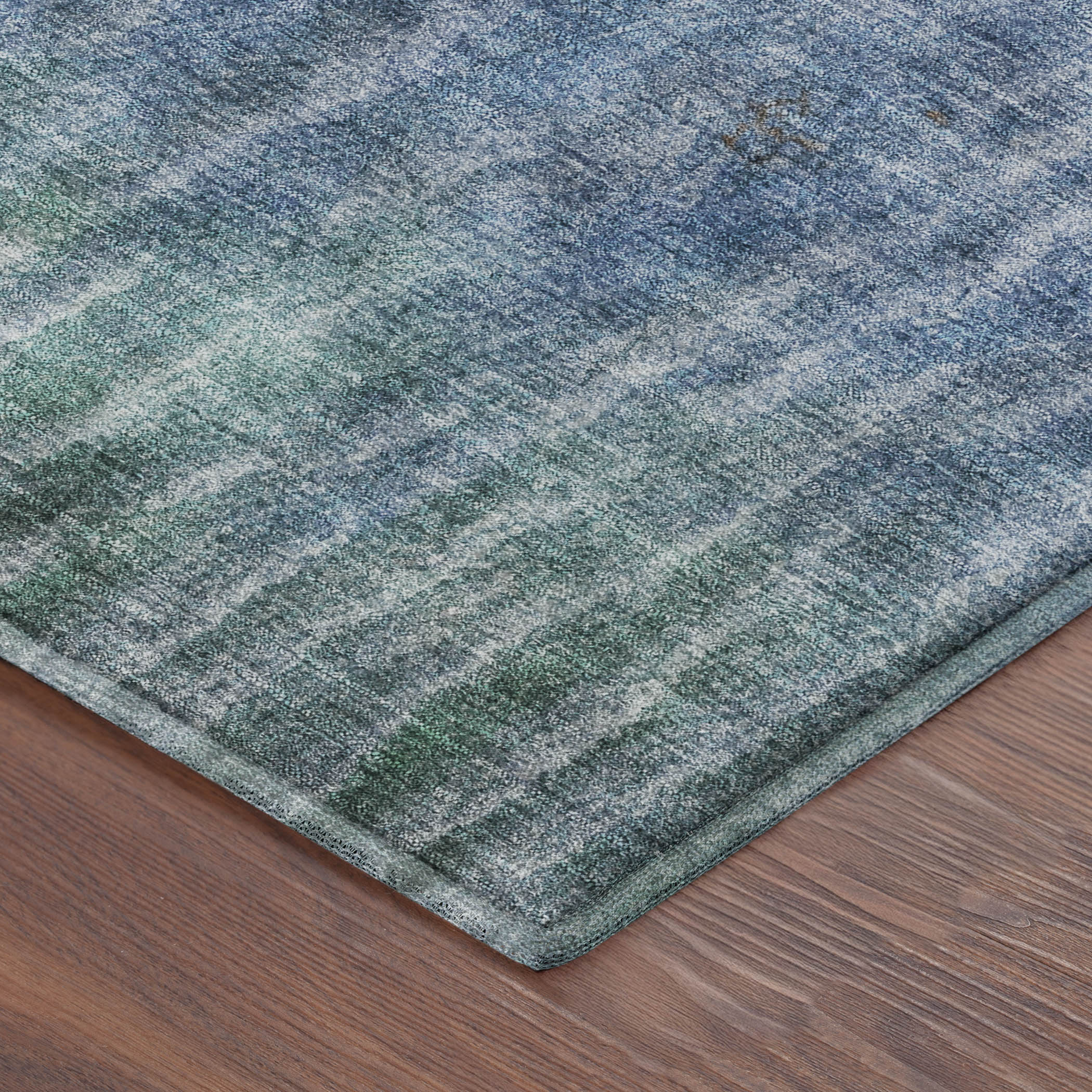 Antigua Machine Washable Transitional Blue Rug 1'8" x 2'6" #shape_Rectangle