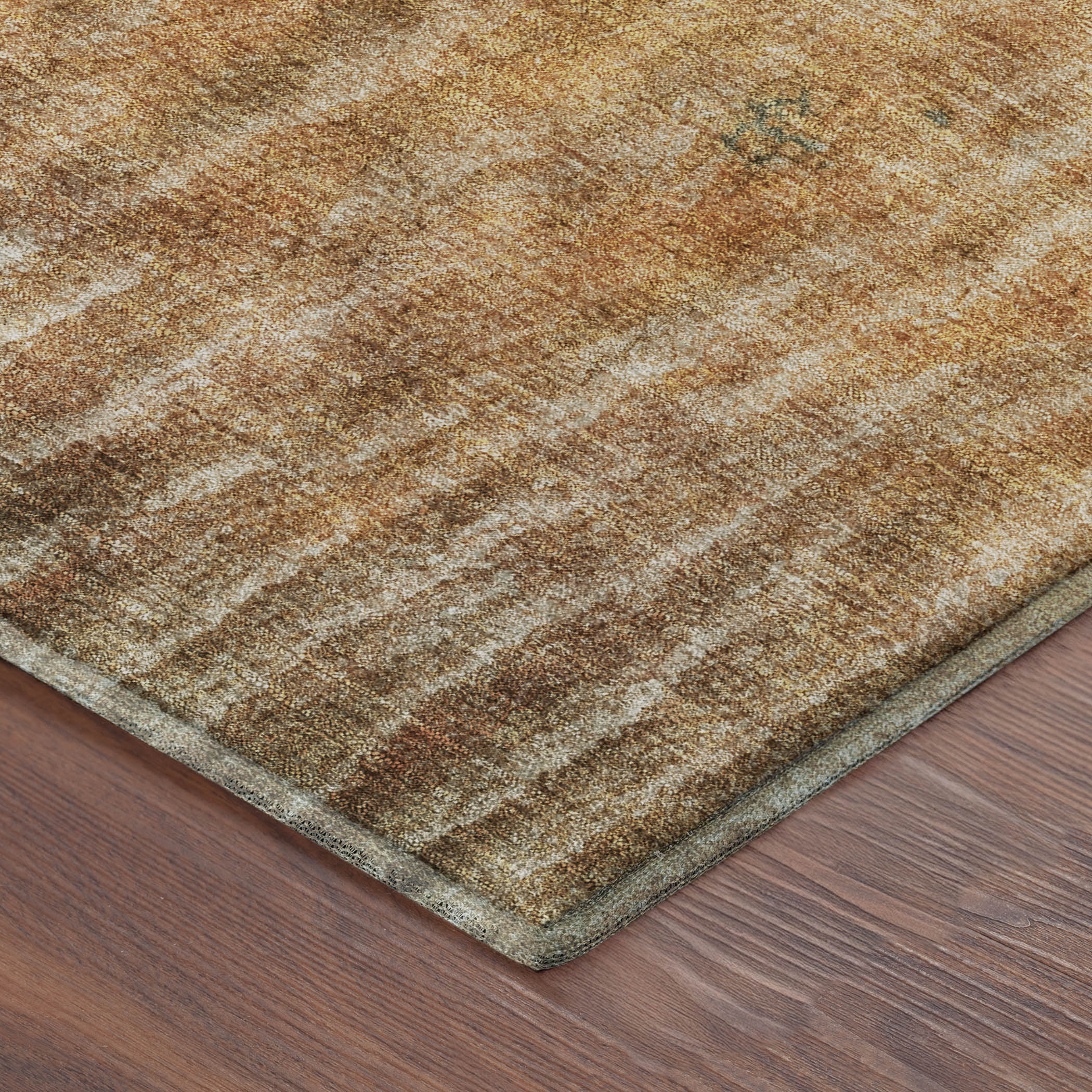 Antigua Machine Washable Transitional Copper Orange Rug 1'8" x 2'6" #shape_Rectangle