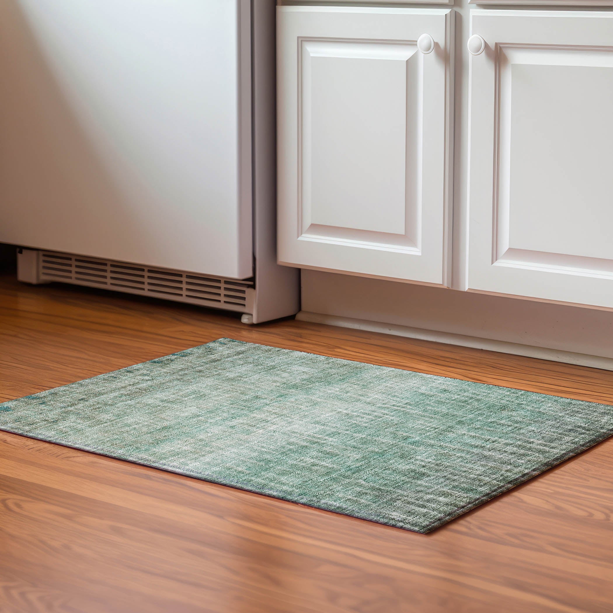 Antigua Machine Washable Transitional Teal Rug 1'8" x 2'6" #shape_Rectangle