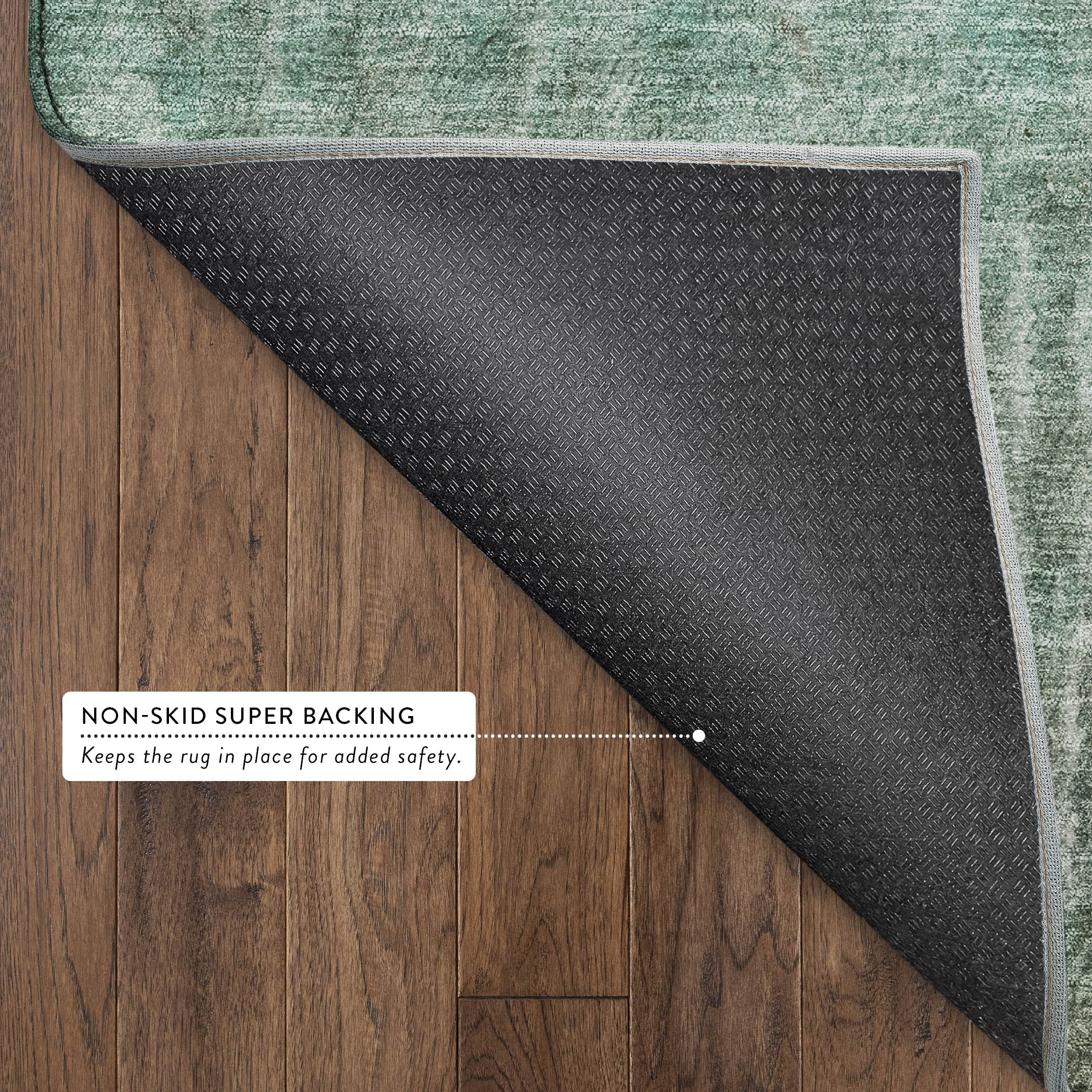 Antigua Machine Washable Transitional Teal Rug 1'8" x 2'6" #shape_Rectangle