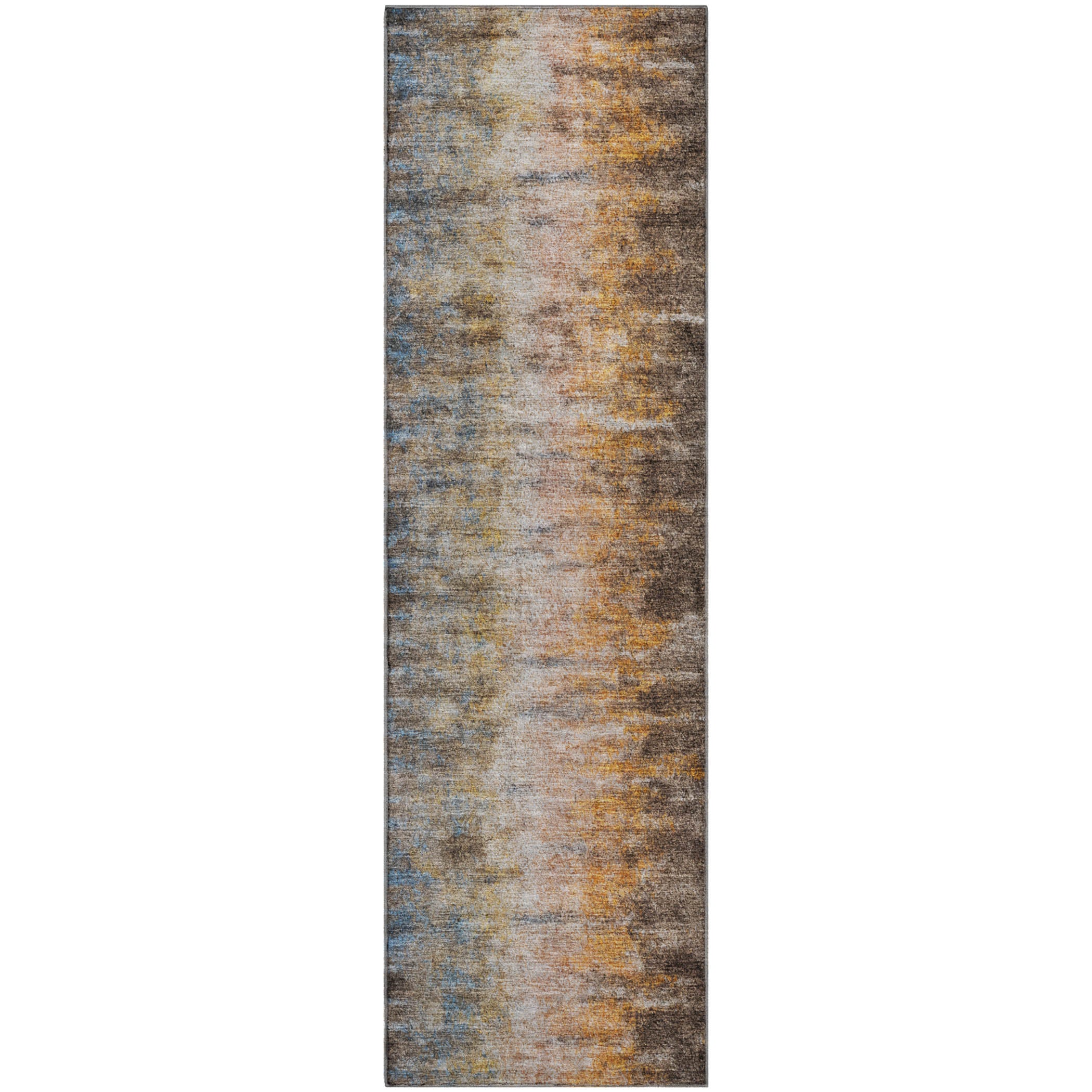 Sintra Machine Washable Transitional Chocolate Brown Rug 2'3" x 7'6" #shape_Runner
